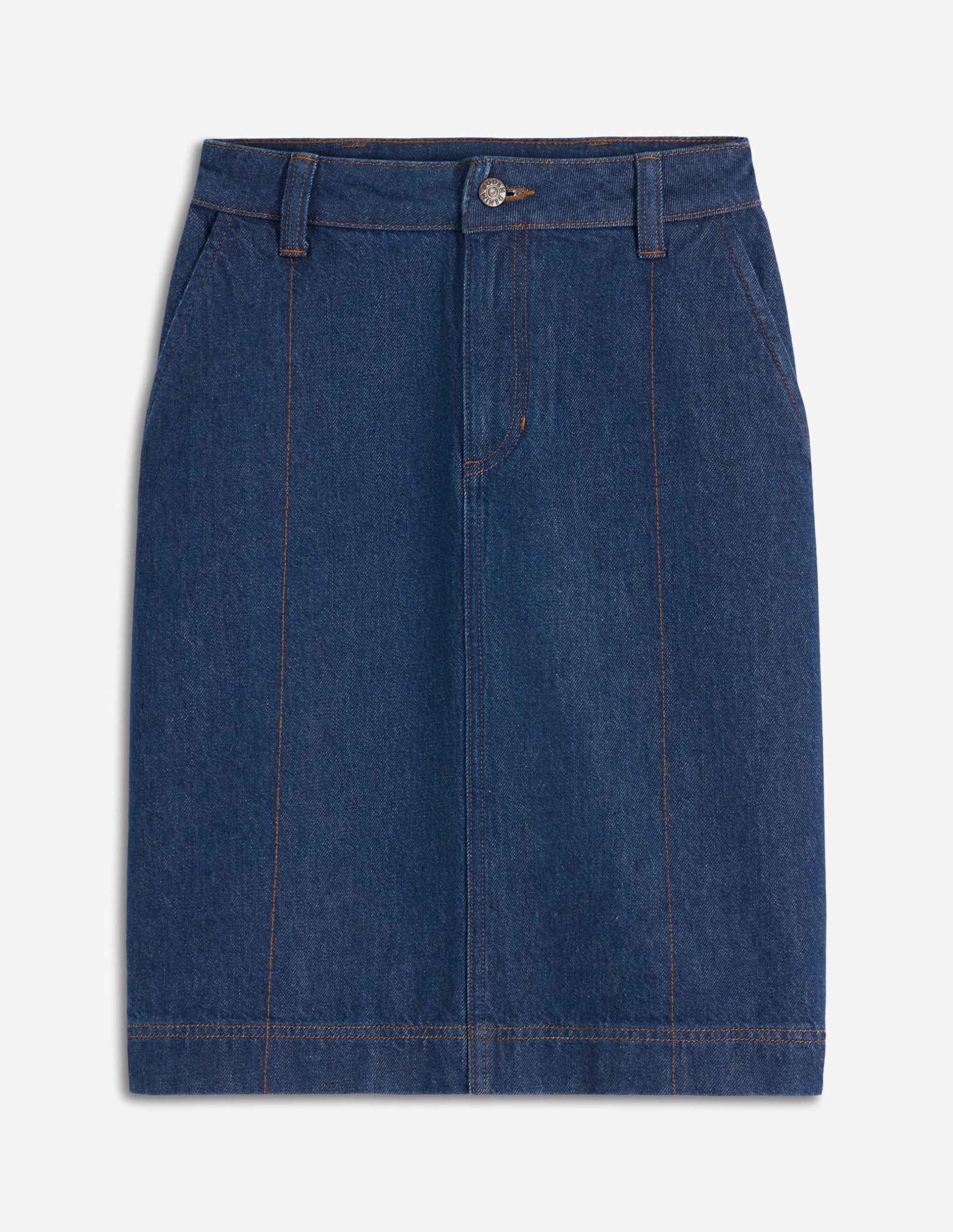 Straight Denim Skirt-Indigo - Image 7