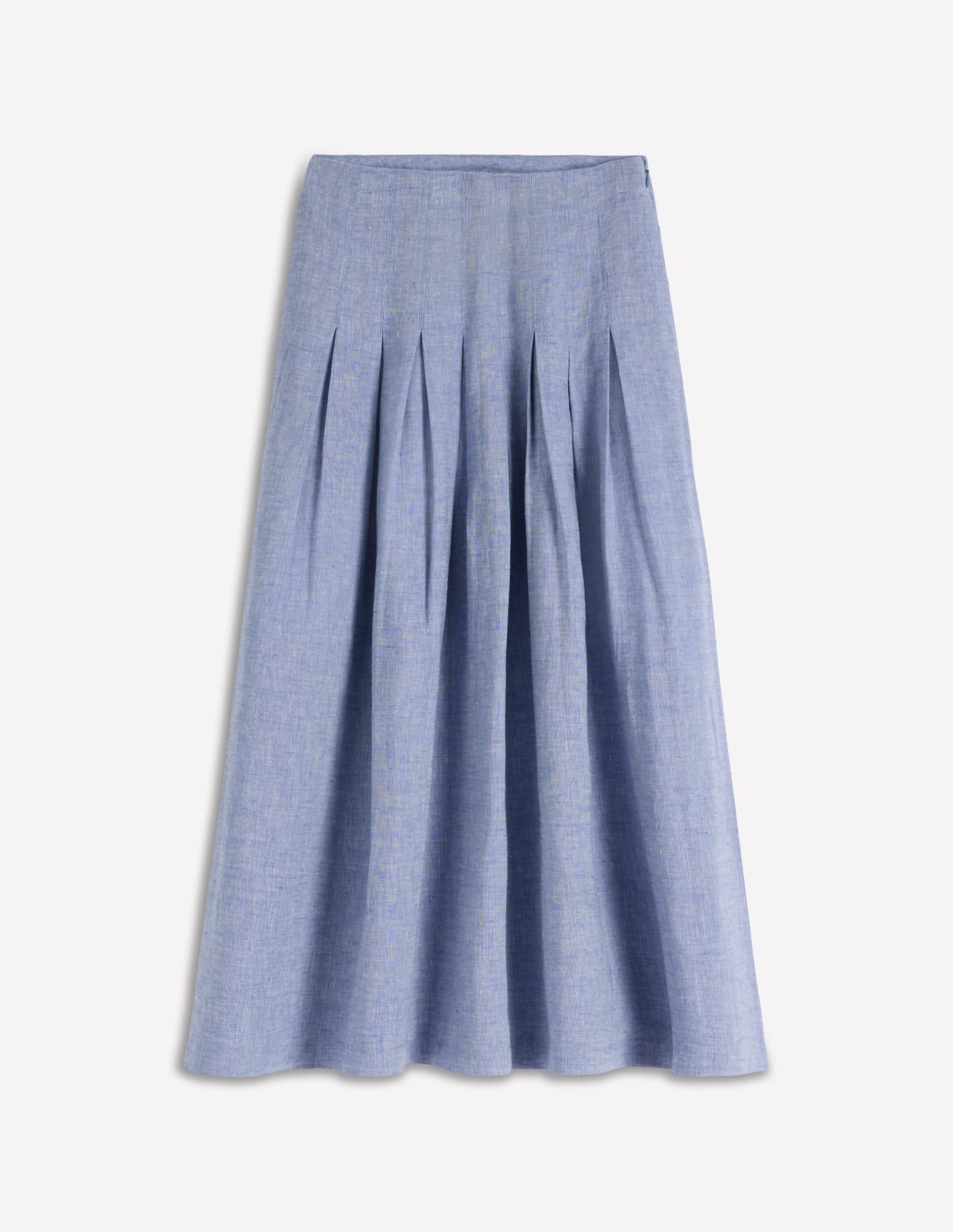 Valentina Linen Skirt-Blue Chambray - Image 6