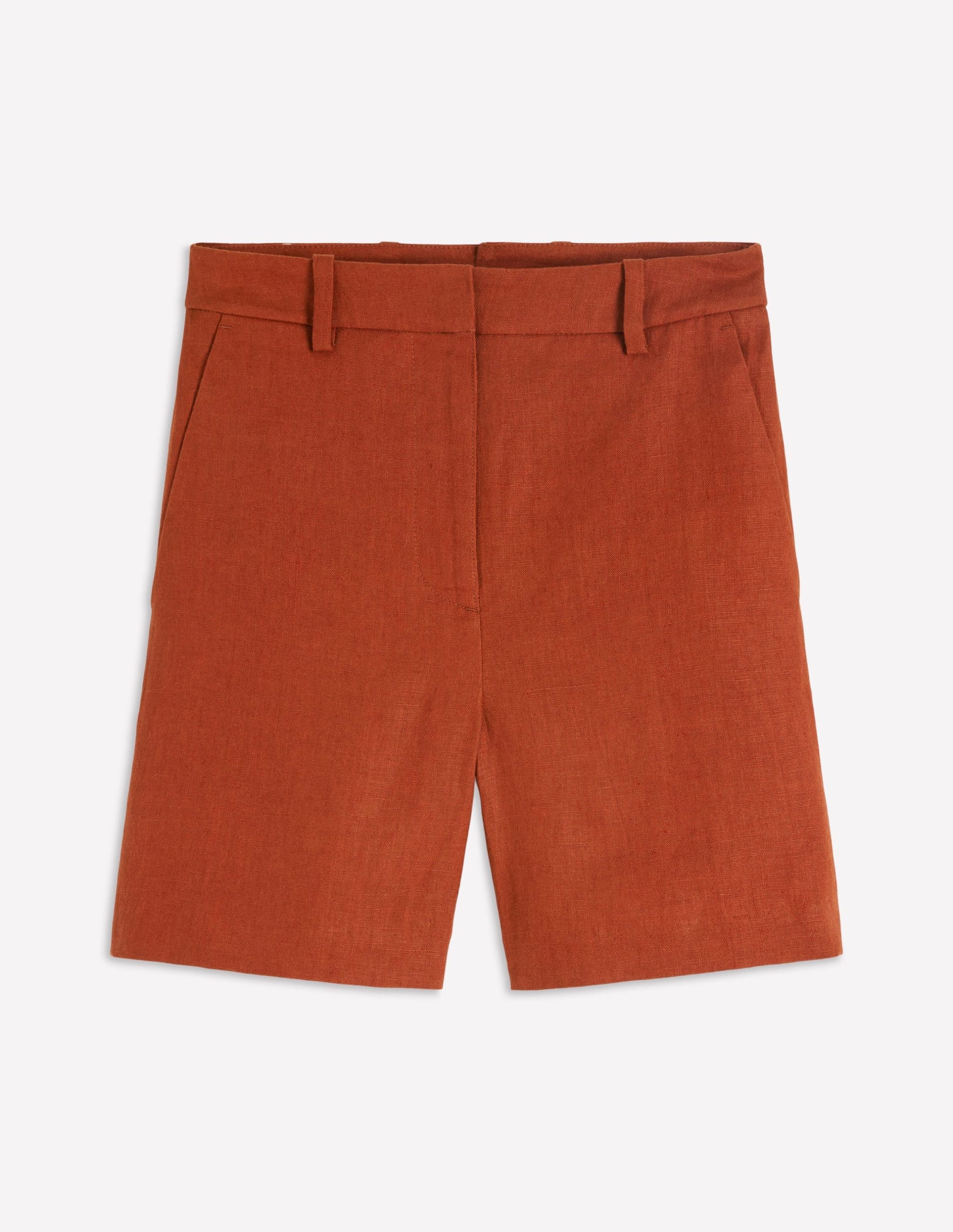 Belgravia Linen Shorts-Burnt Orange - Image 5