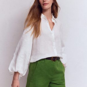 Belgravia Linen Shorts-Promenade Green