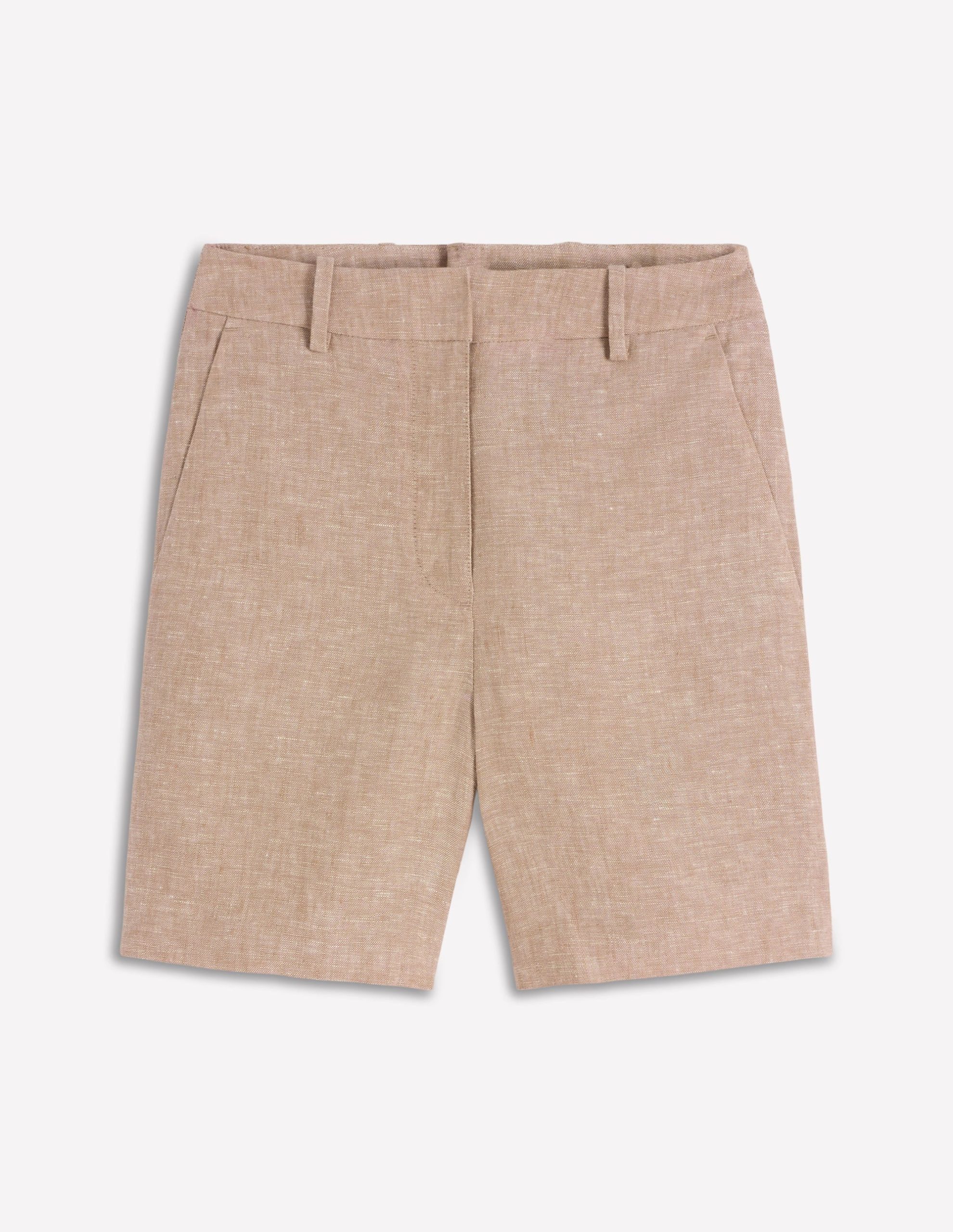 Belgravia Linen Shorts-Cappuccino Chambray - Image 6