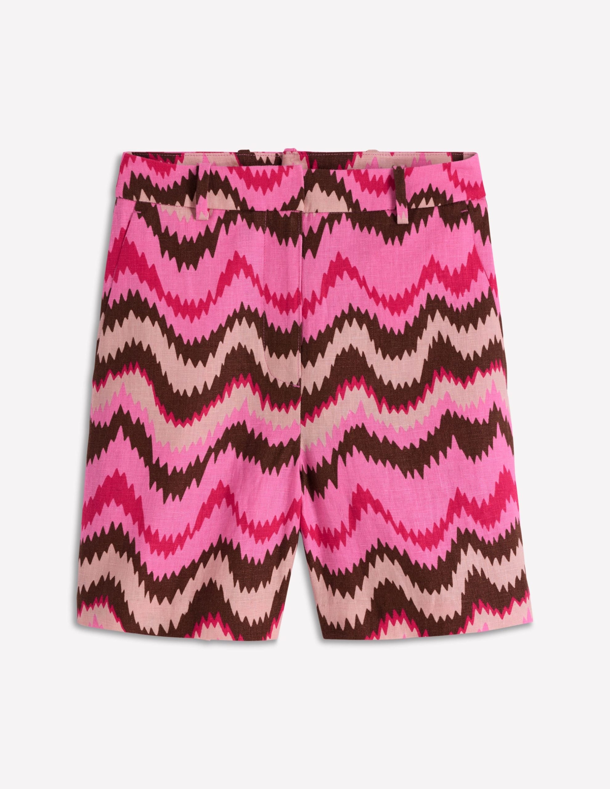 Belgravia Linen Shorts-Pink. Zig Zag Wave - Image 7