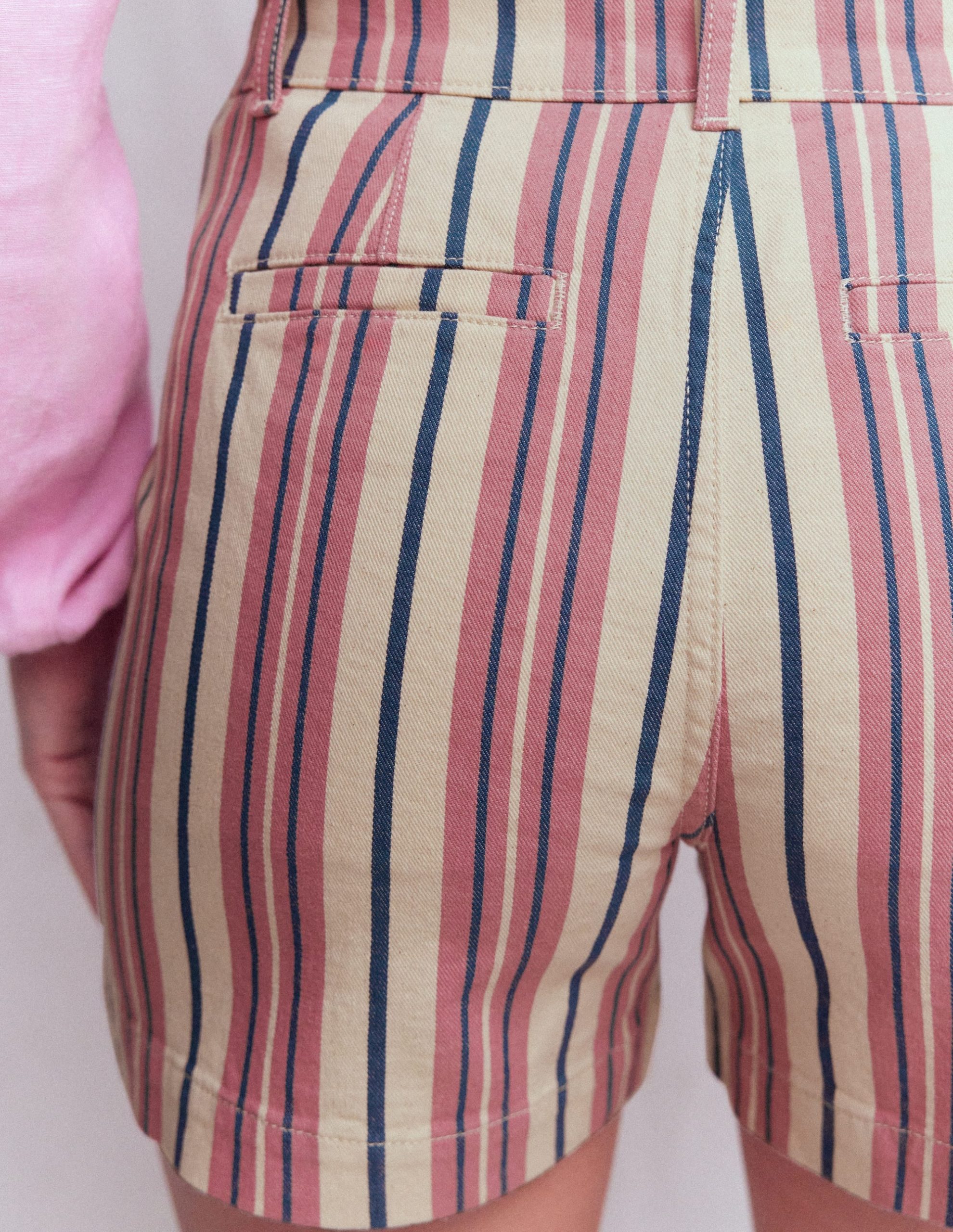 Primrose Denim Shorts-Pink Stripe - Image 5