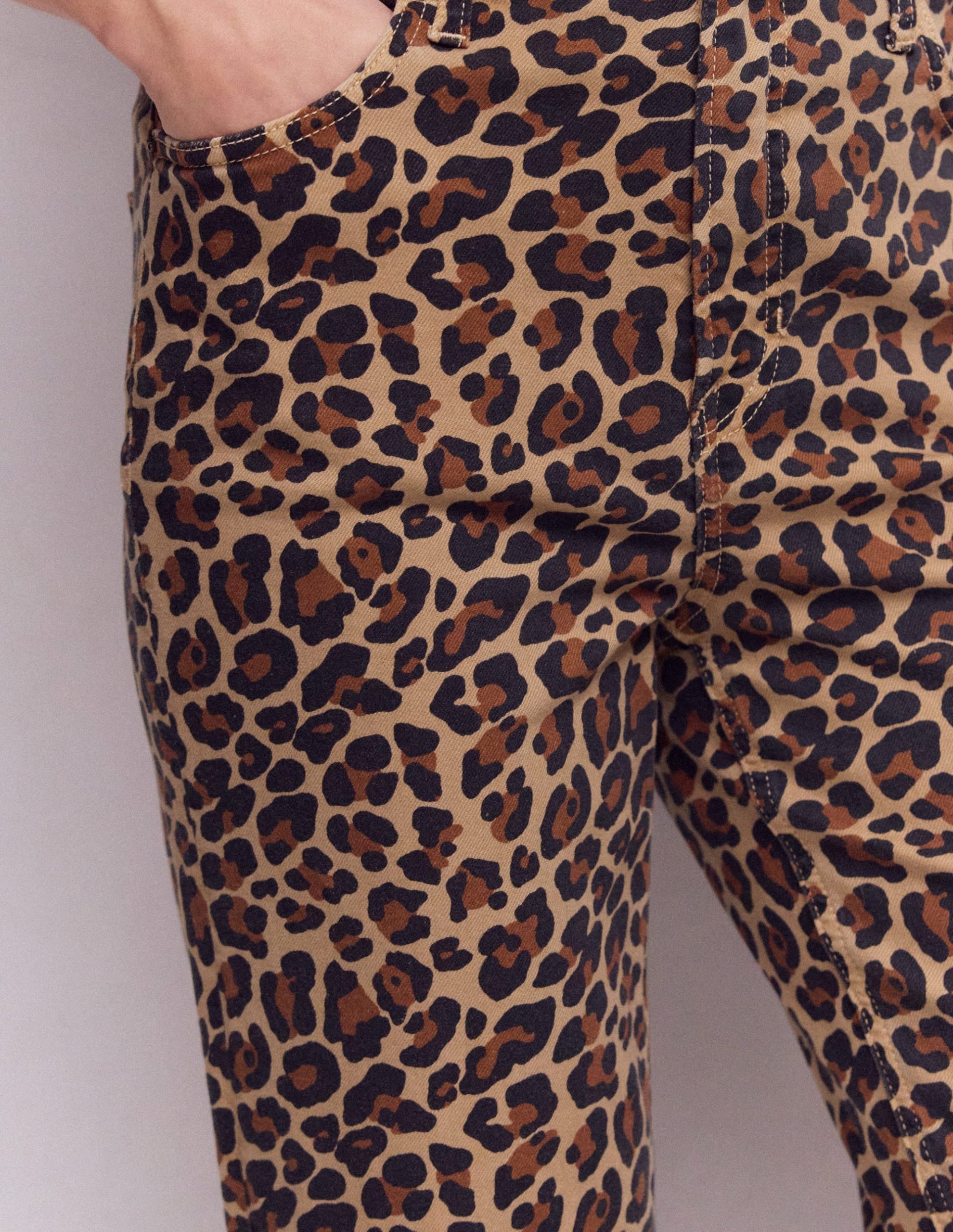 High Rise Straight Jeans-Animal Print - Image 2