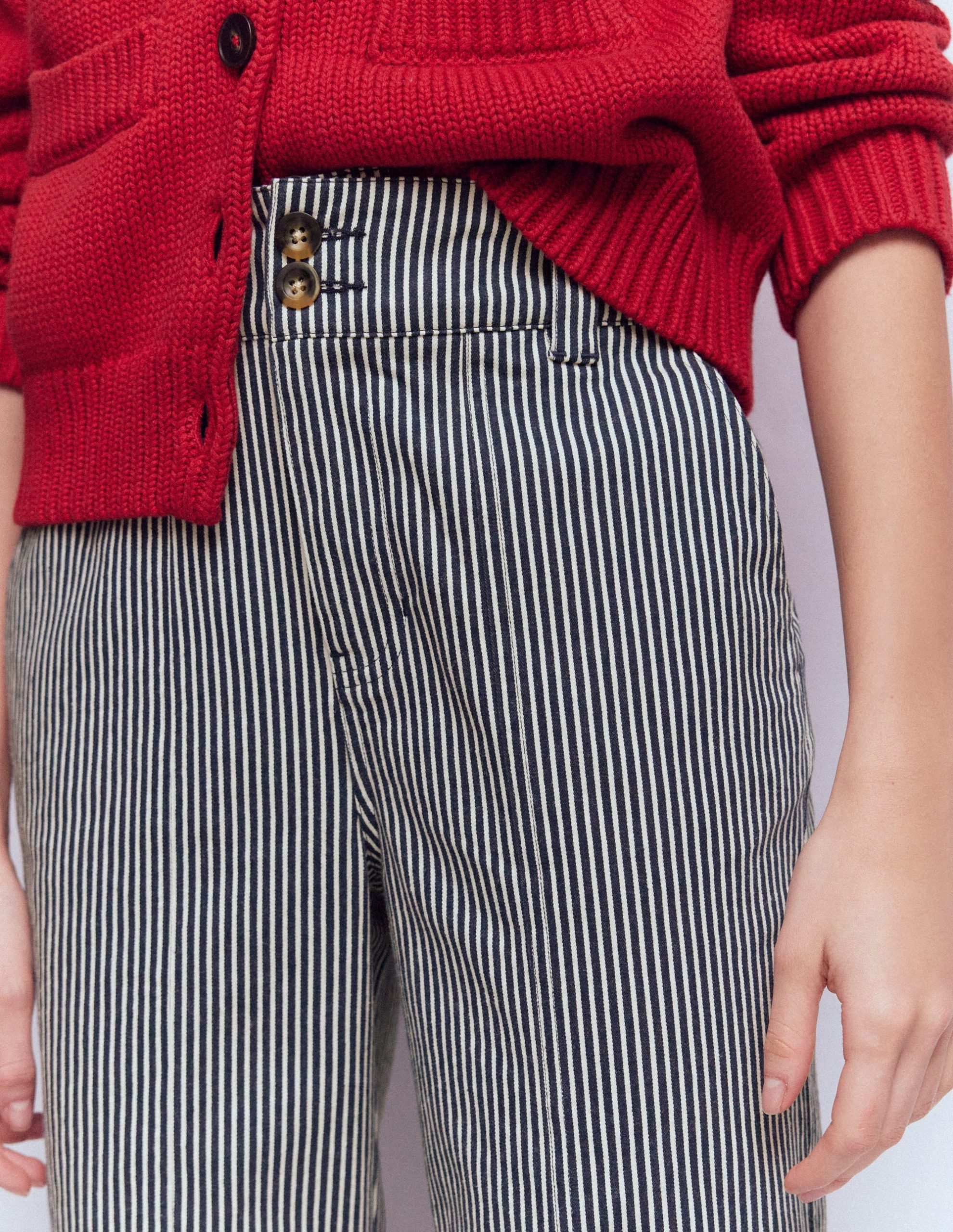 Straight Leg Chino Pants-Blue and Ivory Stripe - Image 5