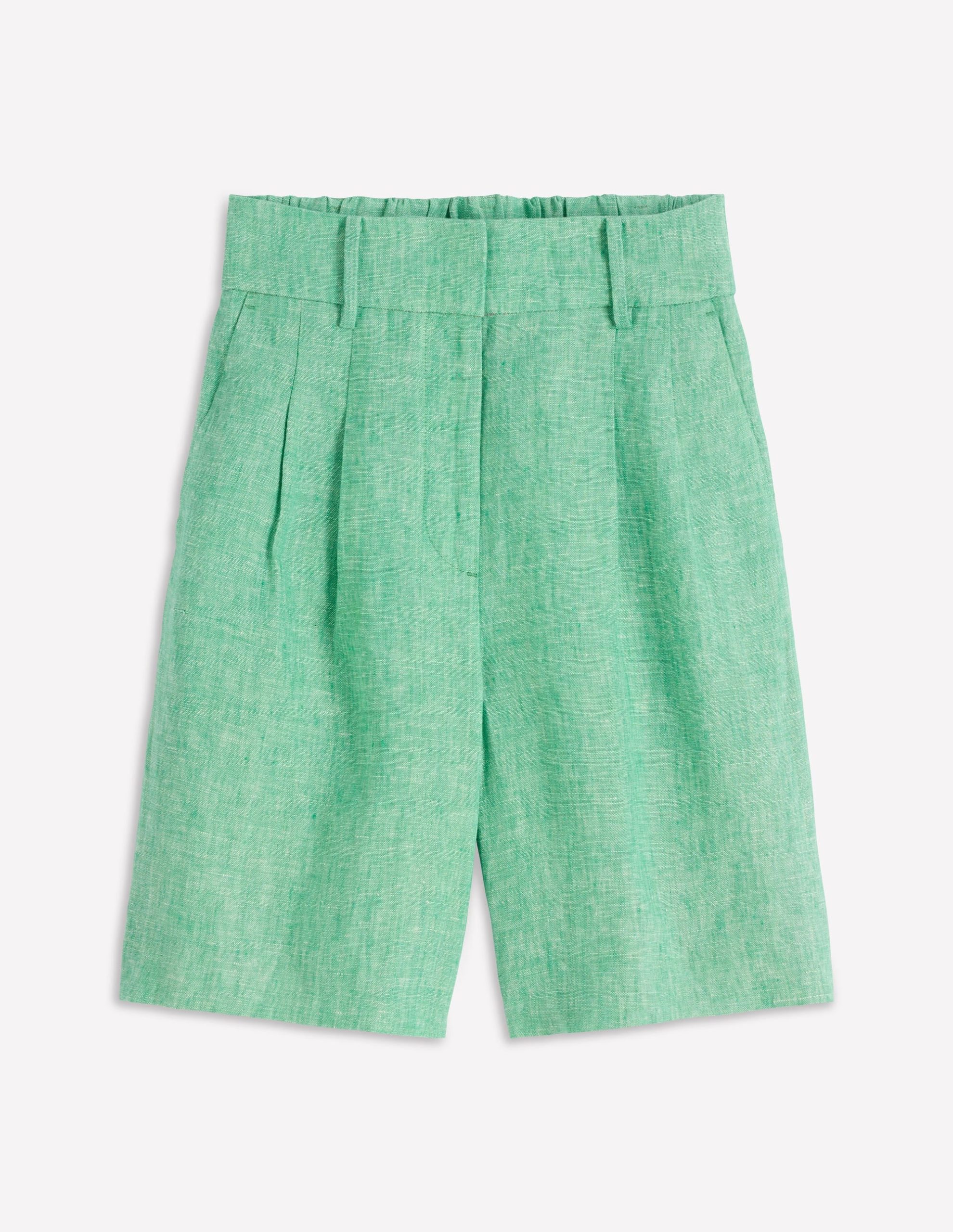 Kensington Linen Shorts-Aloe Green Chambray - Image 7