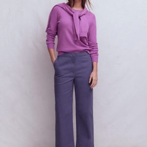 Barrel Leg Chino Pants-Purple Thistle