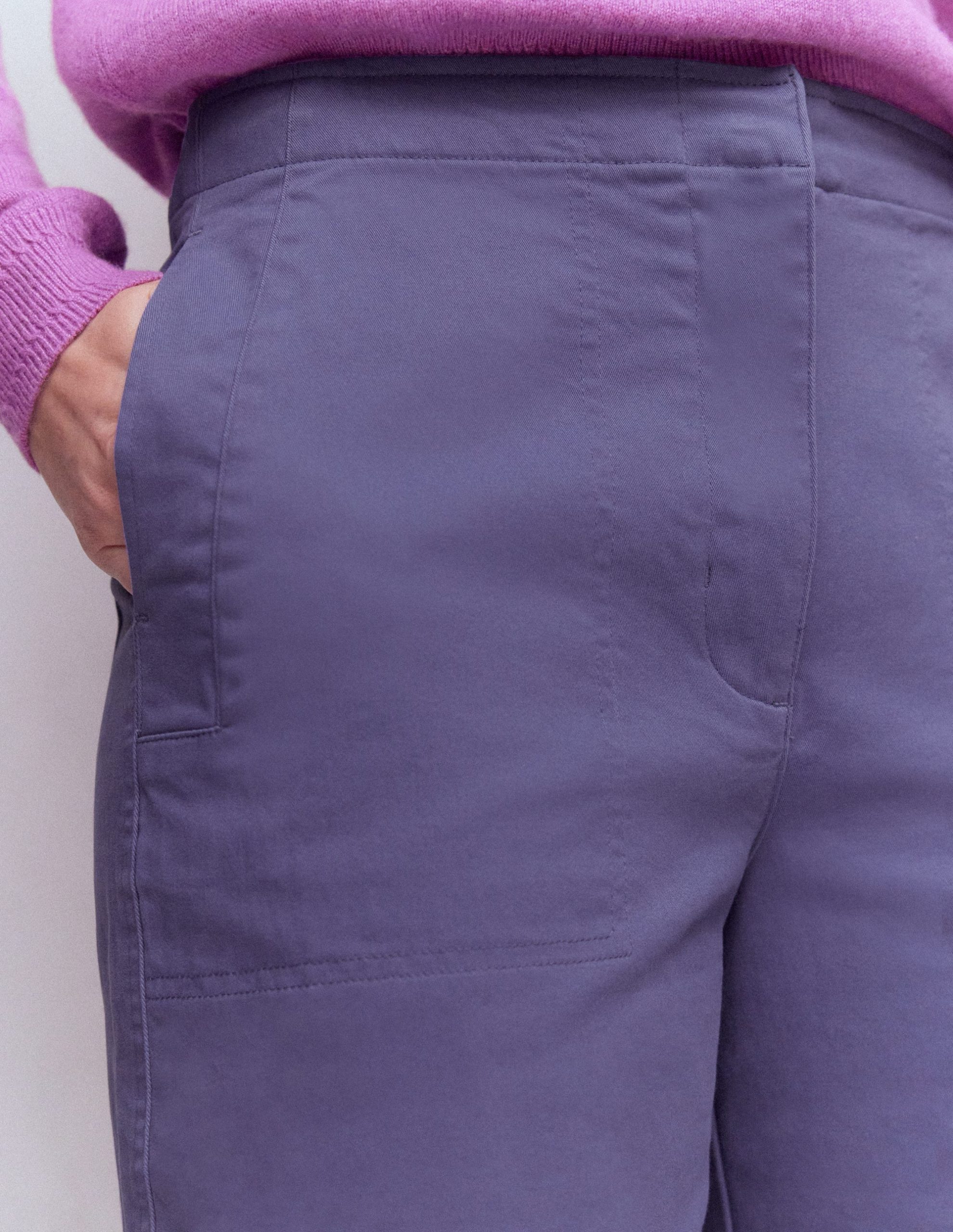 Barrel Leg Chino Pants-Purple Thistle - Image 2