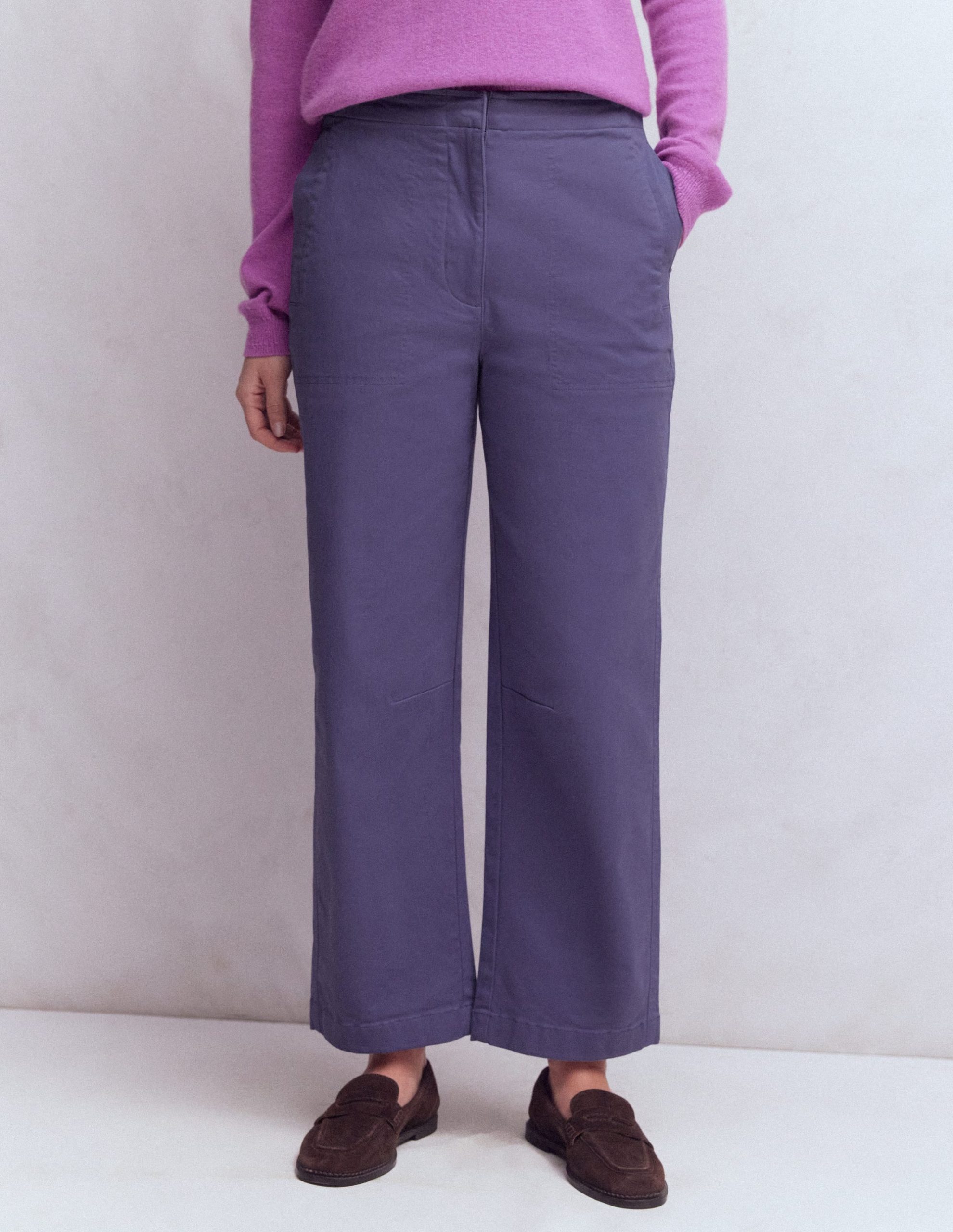 Barrel Leg Chino Pants-Purple Thistle - Image 4