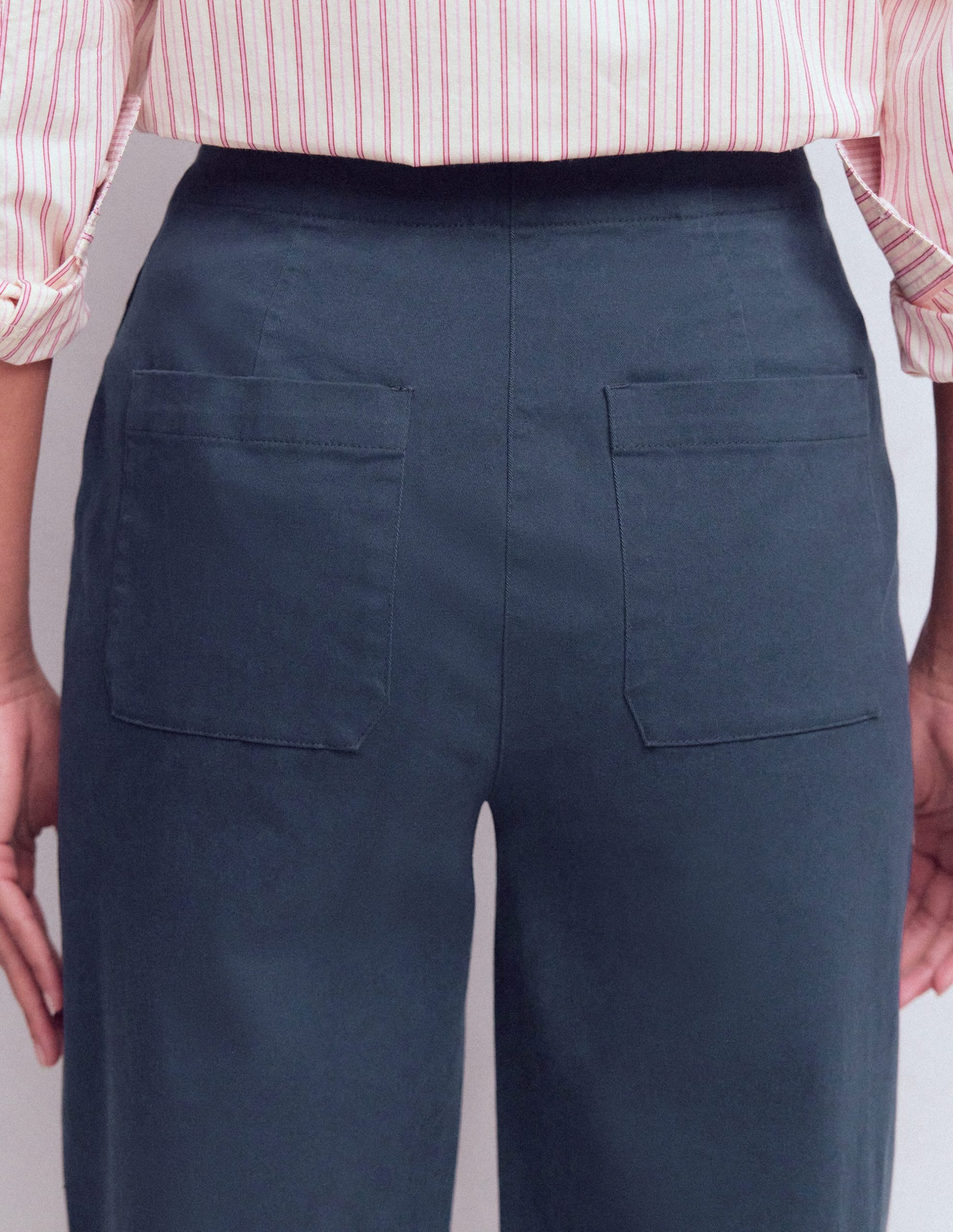 Barrel Leg Chino Pants-Navy - Image 5