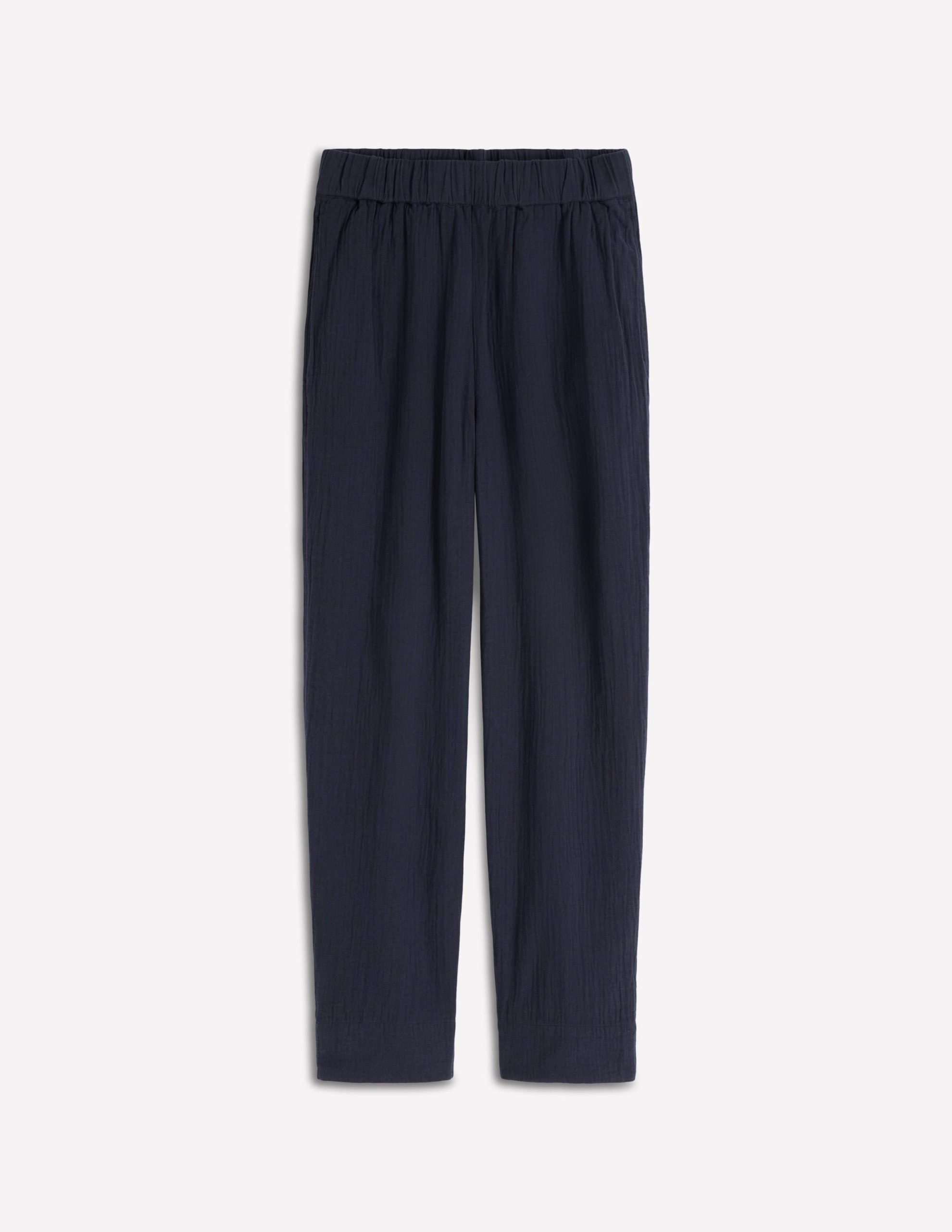 Double Cloth Crop Pants-Navy - Image 6
