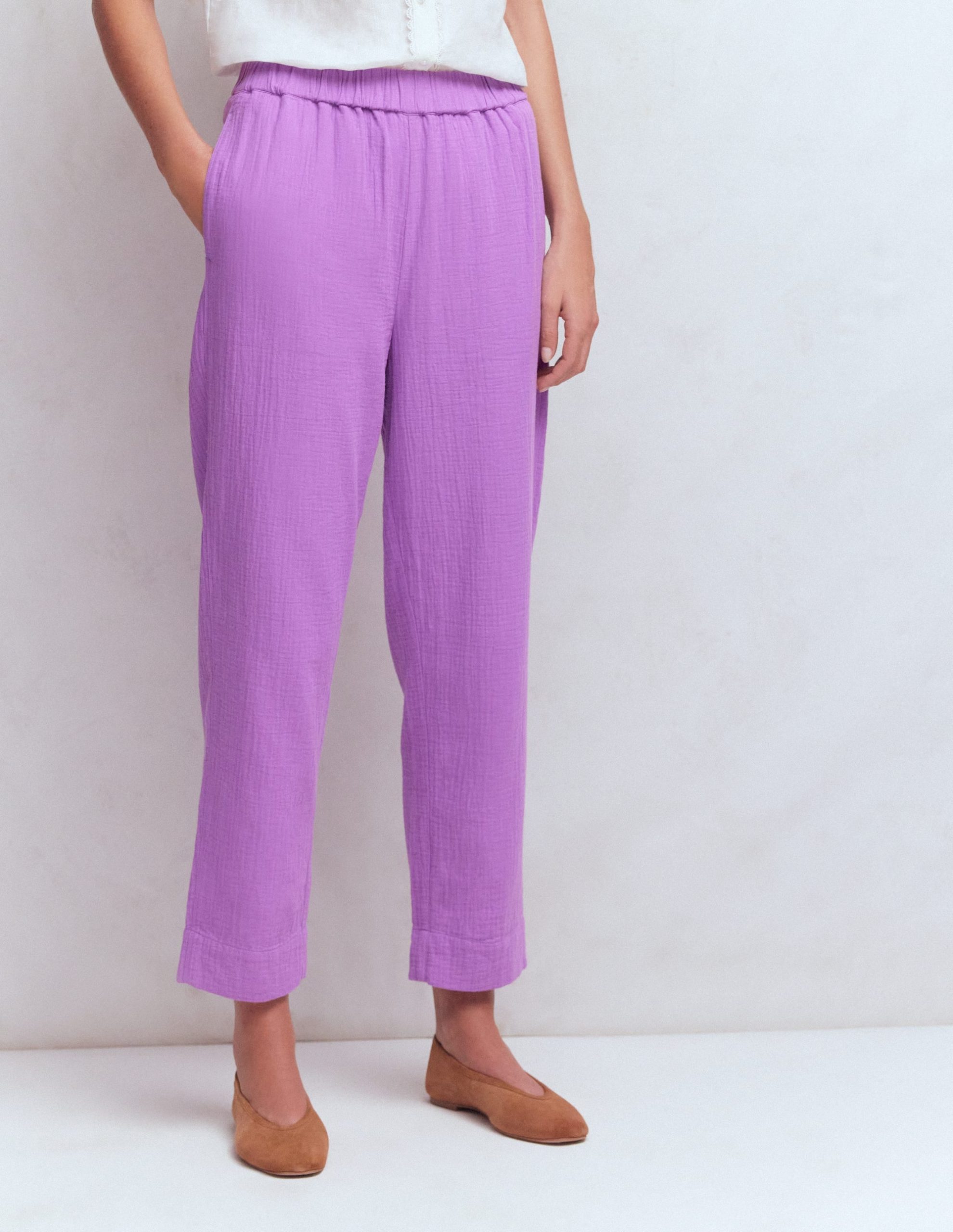 Double Cloth Crop Pants-Amethyst Purple - Image 4