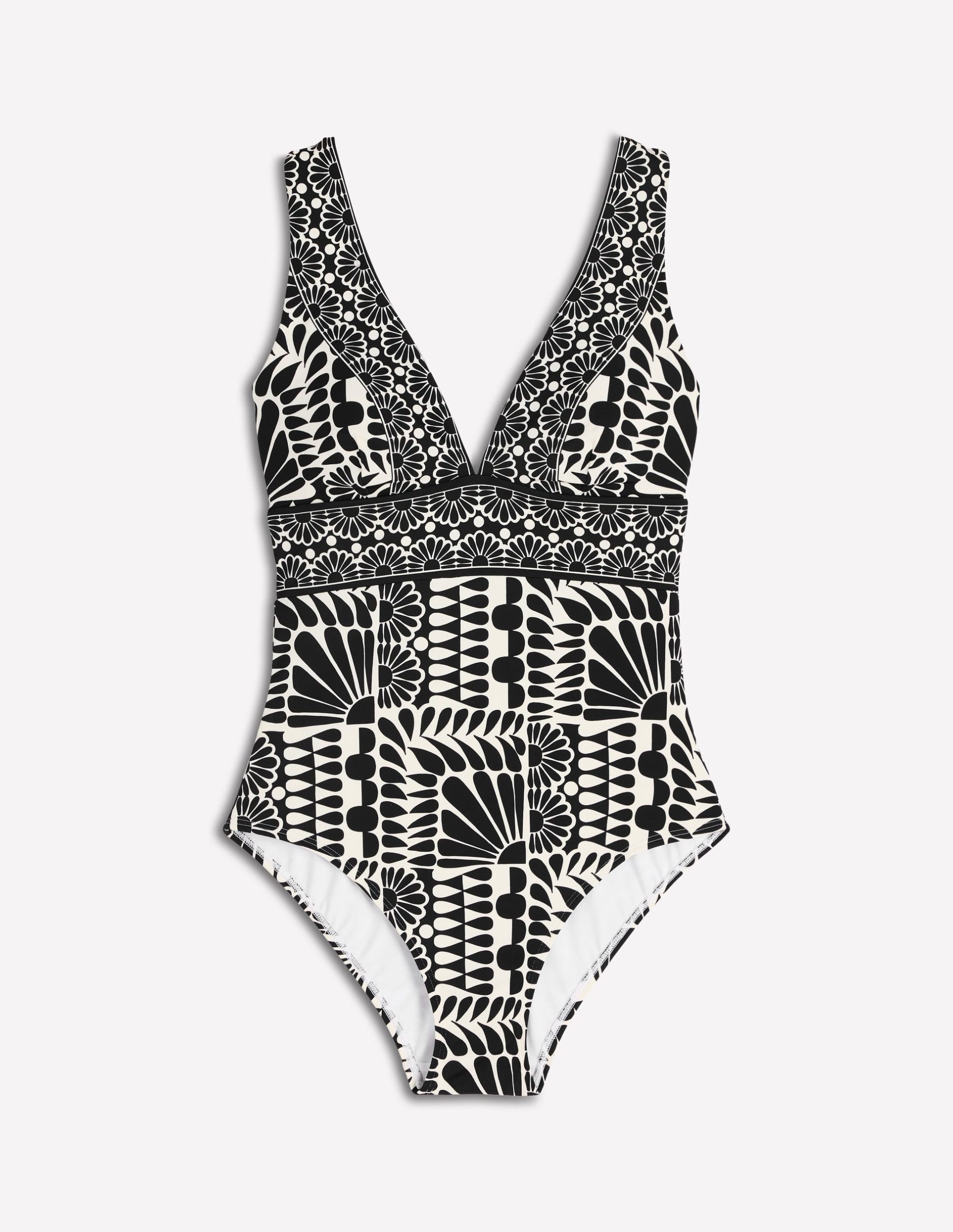 Porto V-neck Swimsuit-Black. Geo Stamp - Image 5