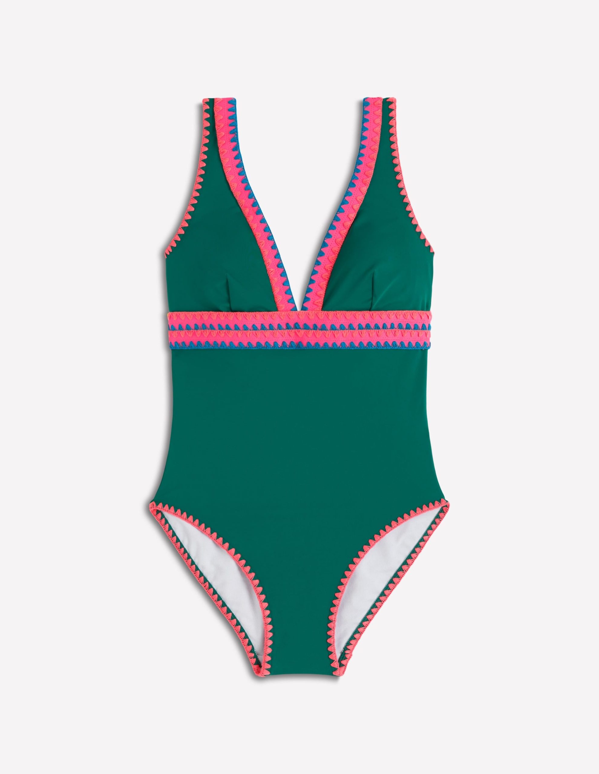 Porto V-neck Swimsuit-Mangrove Green. Embroidery - Image 9