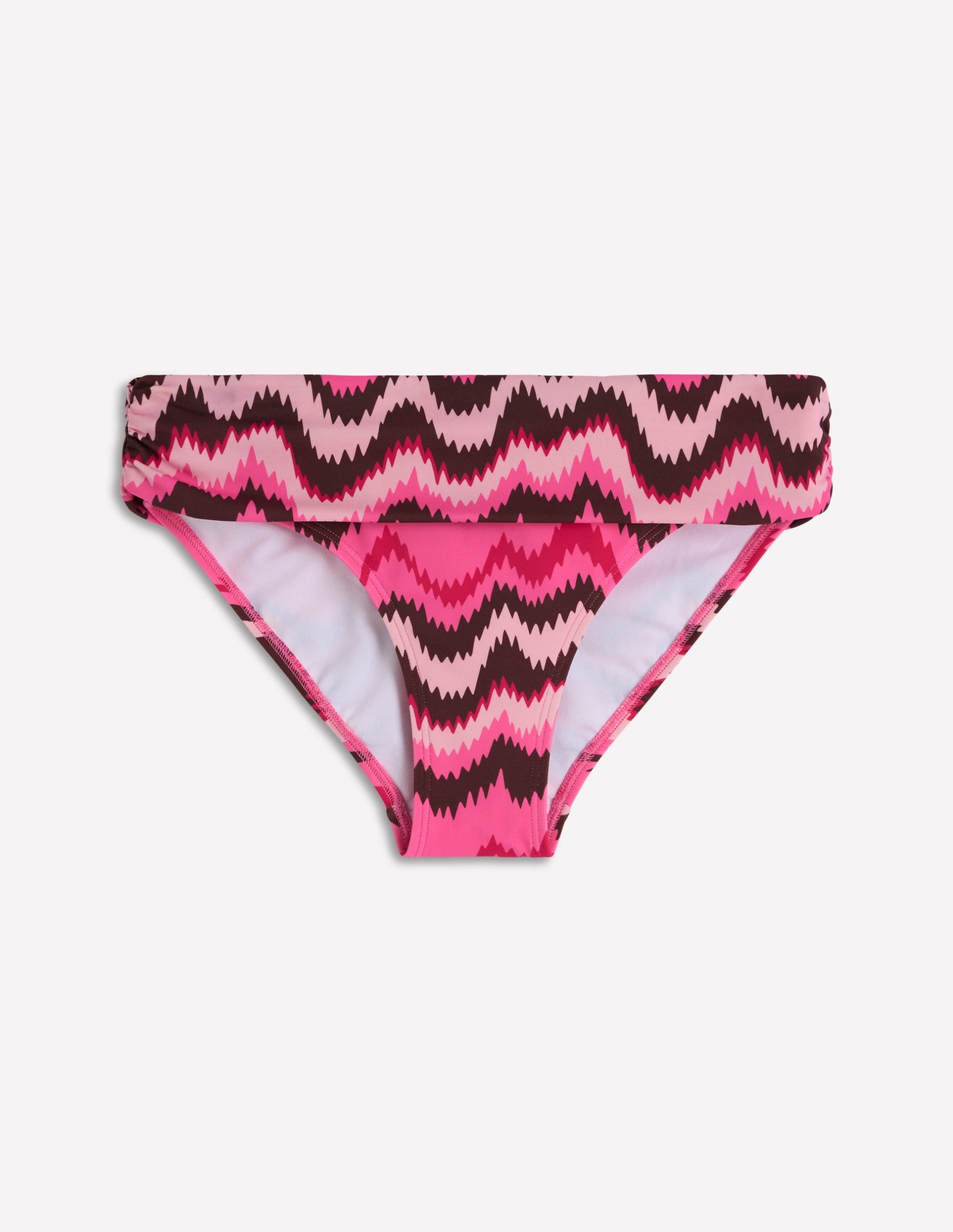 Classic Fold Bikini Bottoms-Pink. Zig zag Wave - Image 7