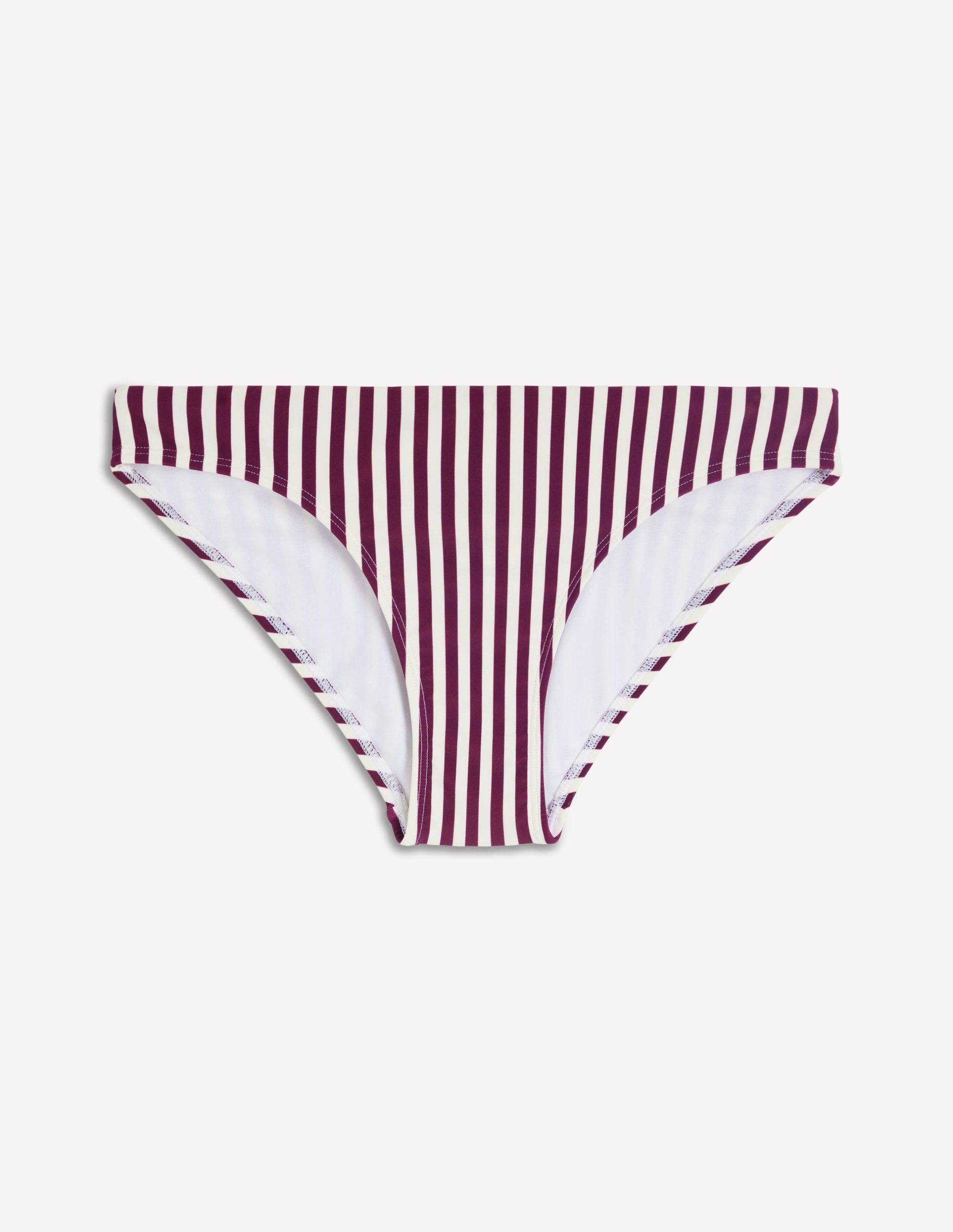 Classic Bikini Bottoms-Chocberry. Ivory Stripe - Image 5
