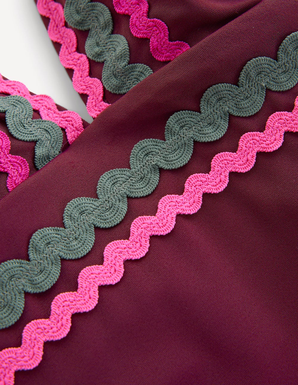 Porto Tankini Top-Chocberry. Rik rak - Image 6