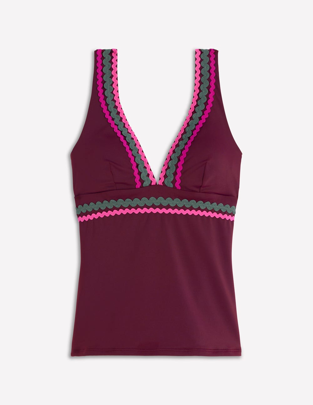Porto Tankini Top-Chocberry. Rik rak - Image 5