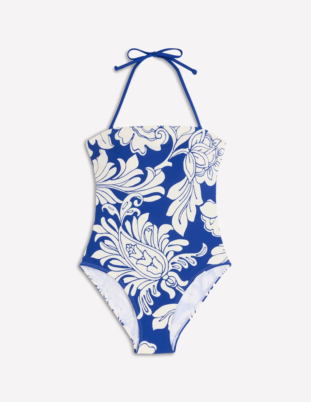 Paros Bandeau Swimsuit-Blue. Botanical Flourish - Image 5