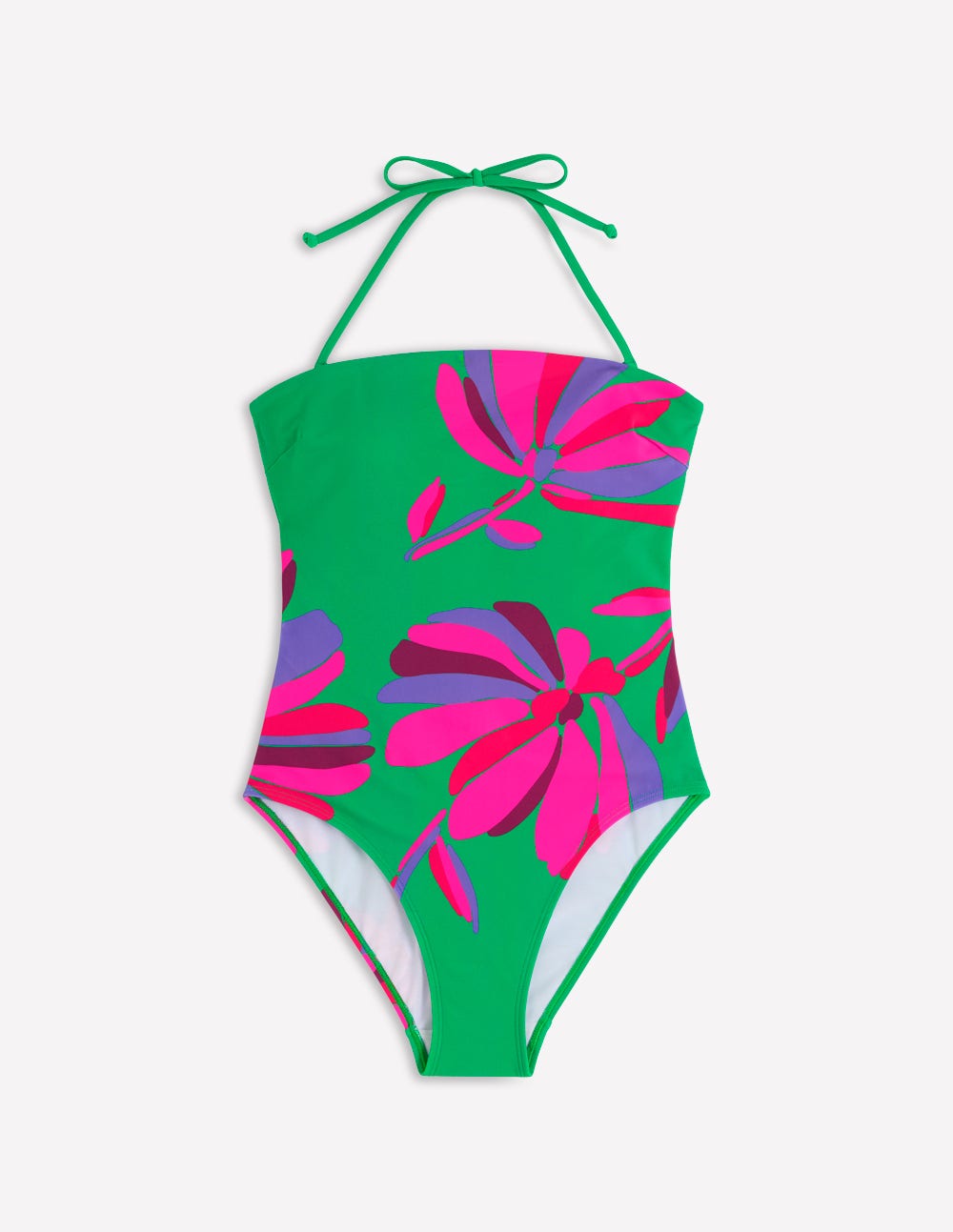 Paros Bandeau Swimsuit-Green Tambourine.Daisy Cascade - Image 8