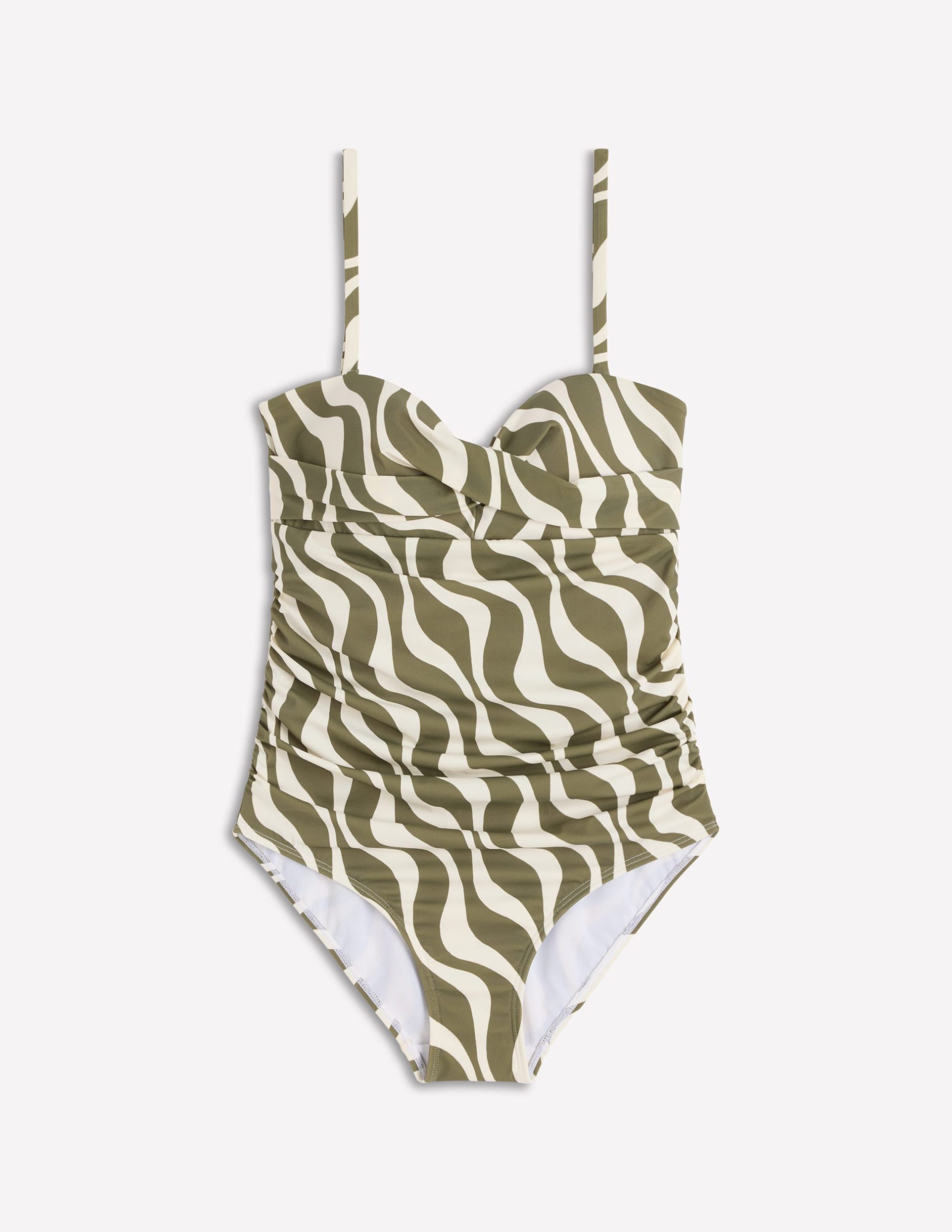 Andros Twist Front Swimsuit-Woodland Green. Rhythmic Wave - Image 5