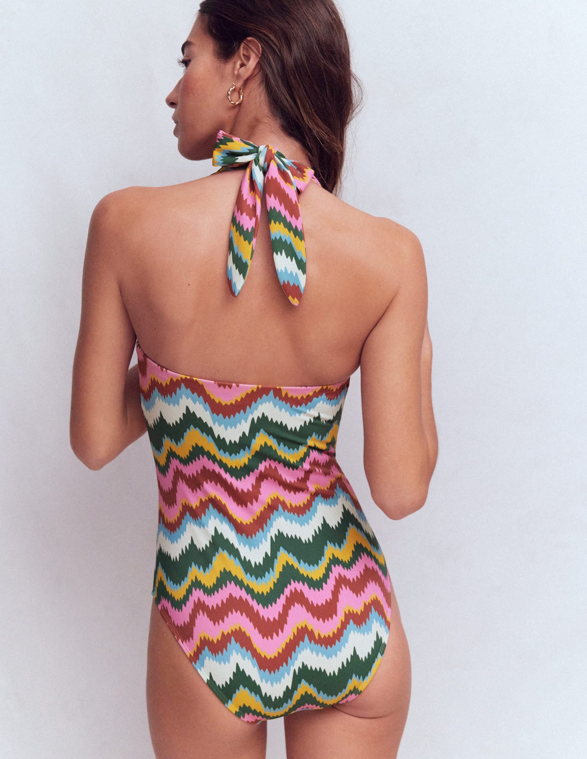 Kythira Ruched Swimsuit-Multi. Zig Zag Wave - Image 3