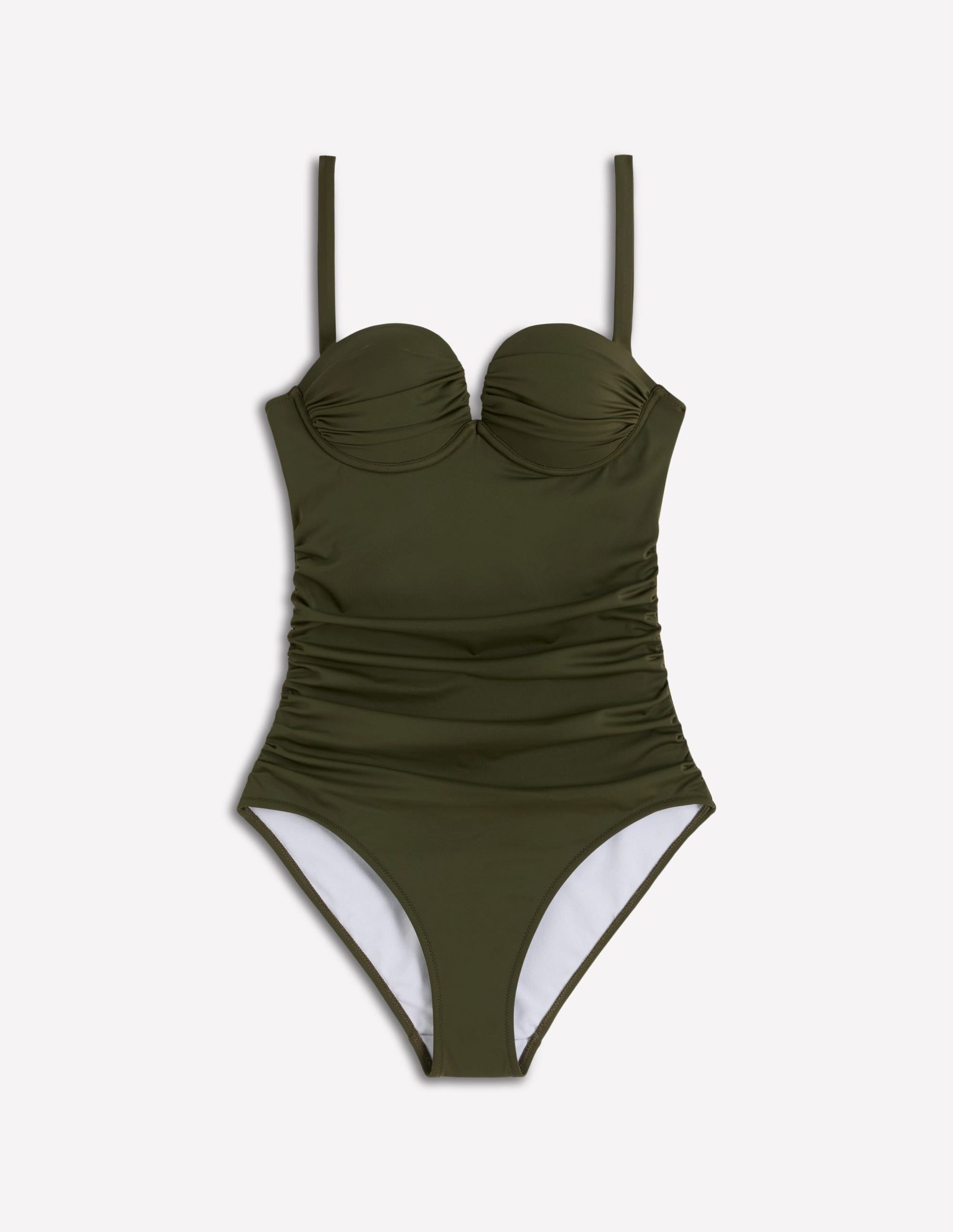 Pleated Cup Swimsuit-Olive - Image 6