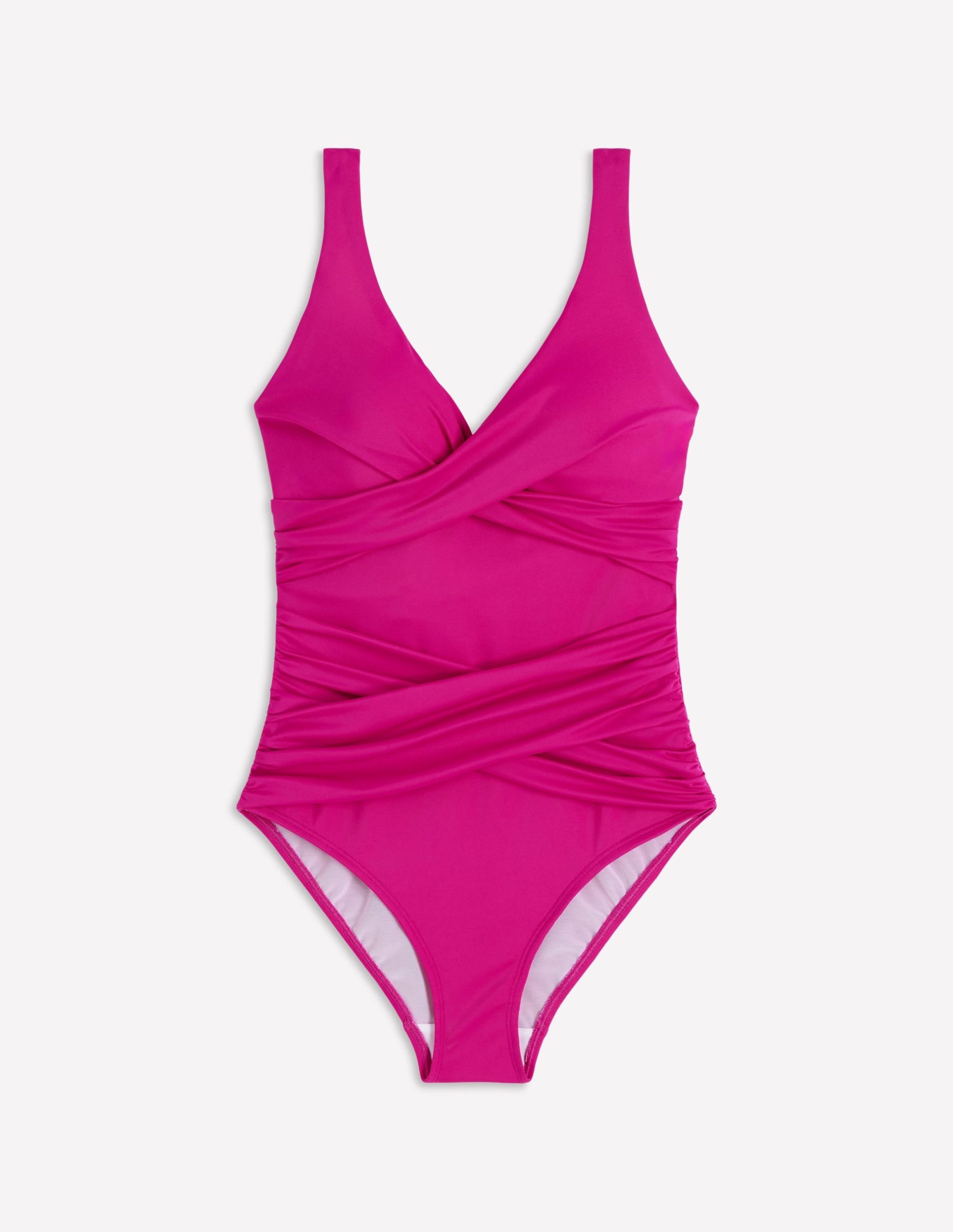 Cannes Cross Wrap Swimsuit-Bright Fuchsia - Image 5