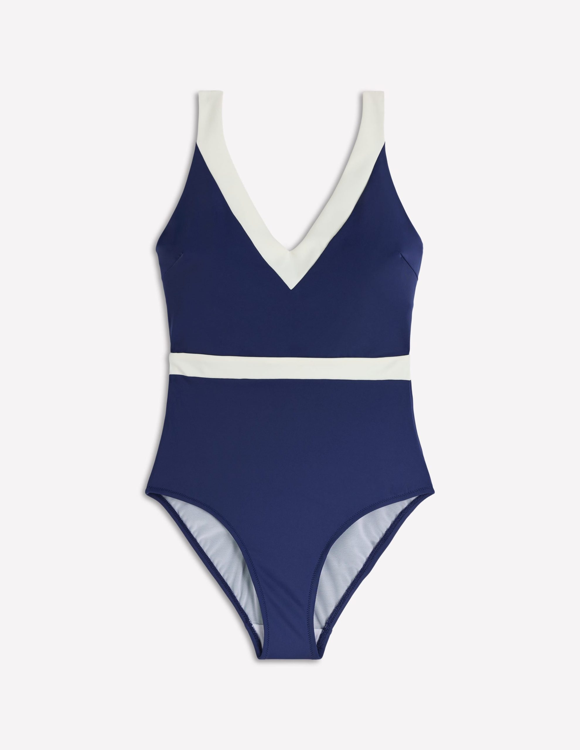 Campania Cross-back Swimsuit-Navy. Ivory Colourblock - Image 6