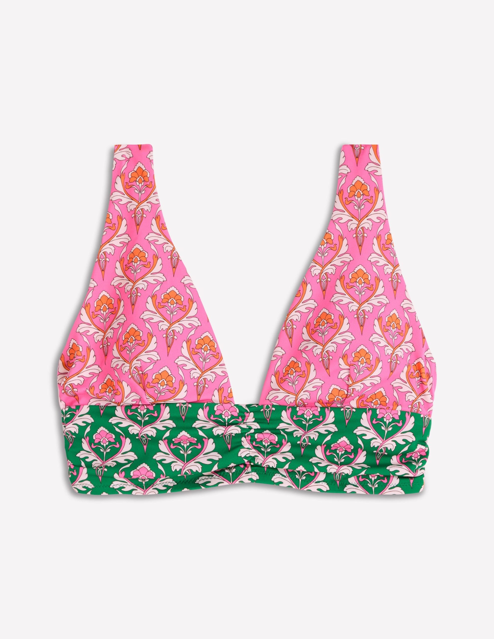 Mykonos Deep V Bikini Top-Multi. Ornamental Stamp - Image 5