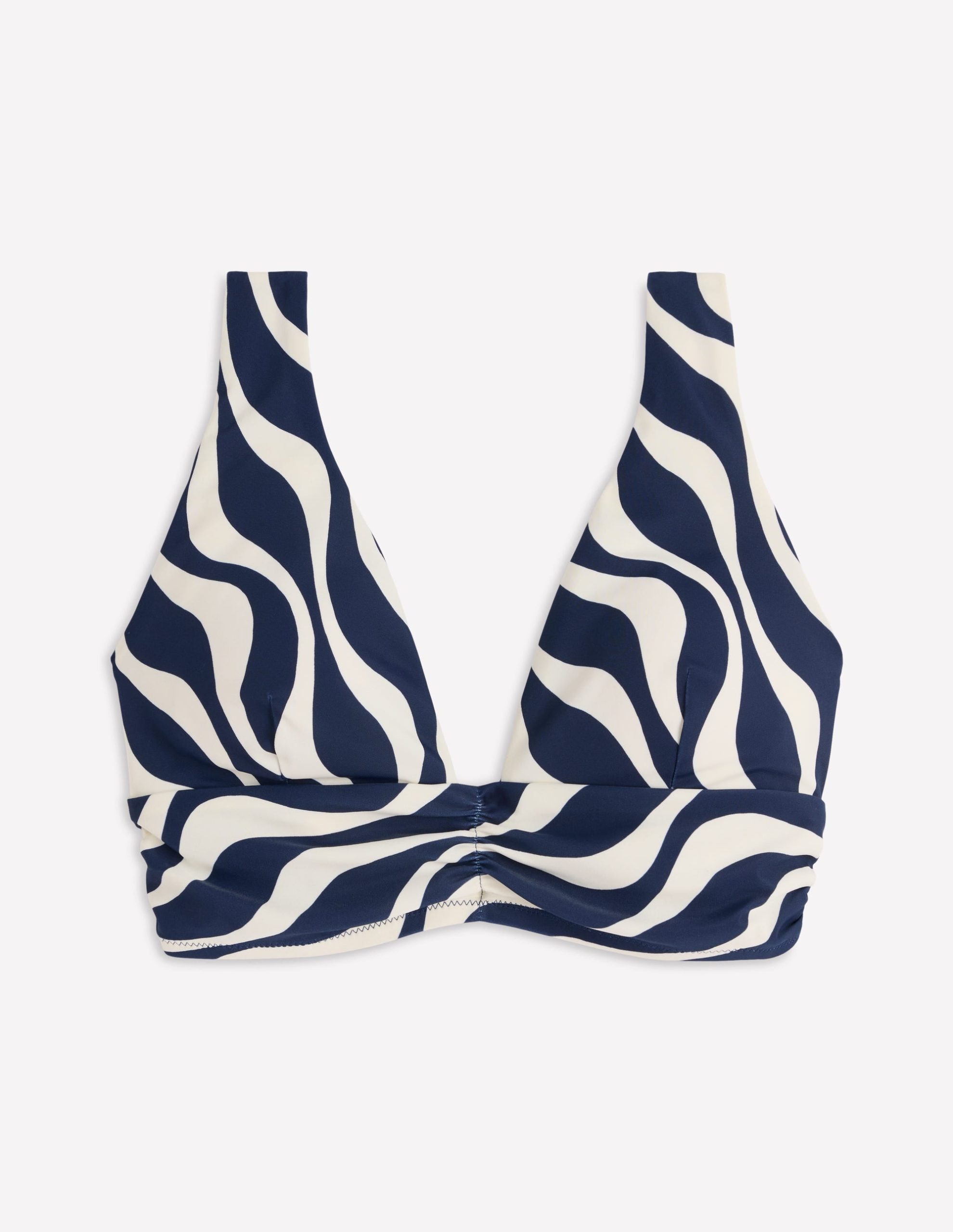Mykonos Deep V Bikini Top-Navy. Rhythmic wave - Image 7