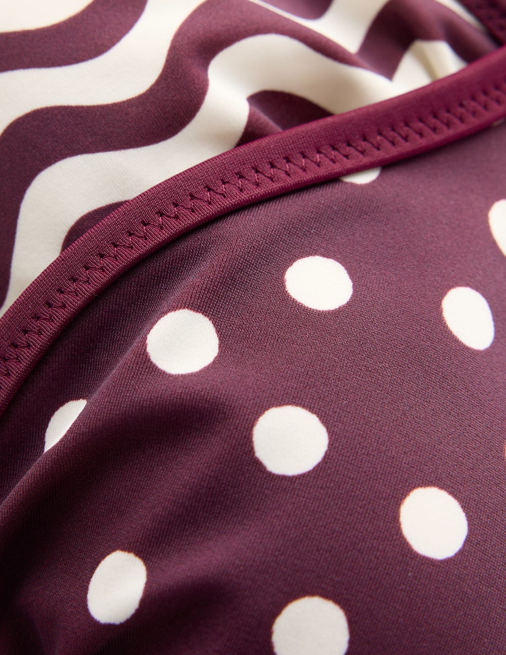 Symi Reversible Bikini Top-Chocberry. Stripe & Dot - Image 6