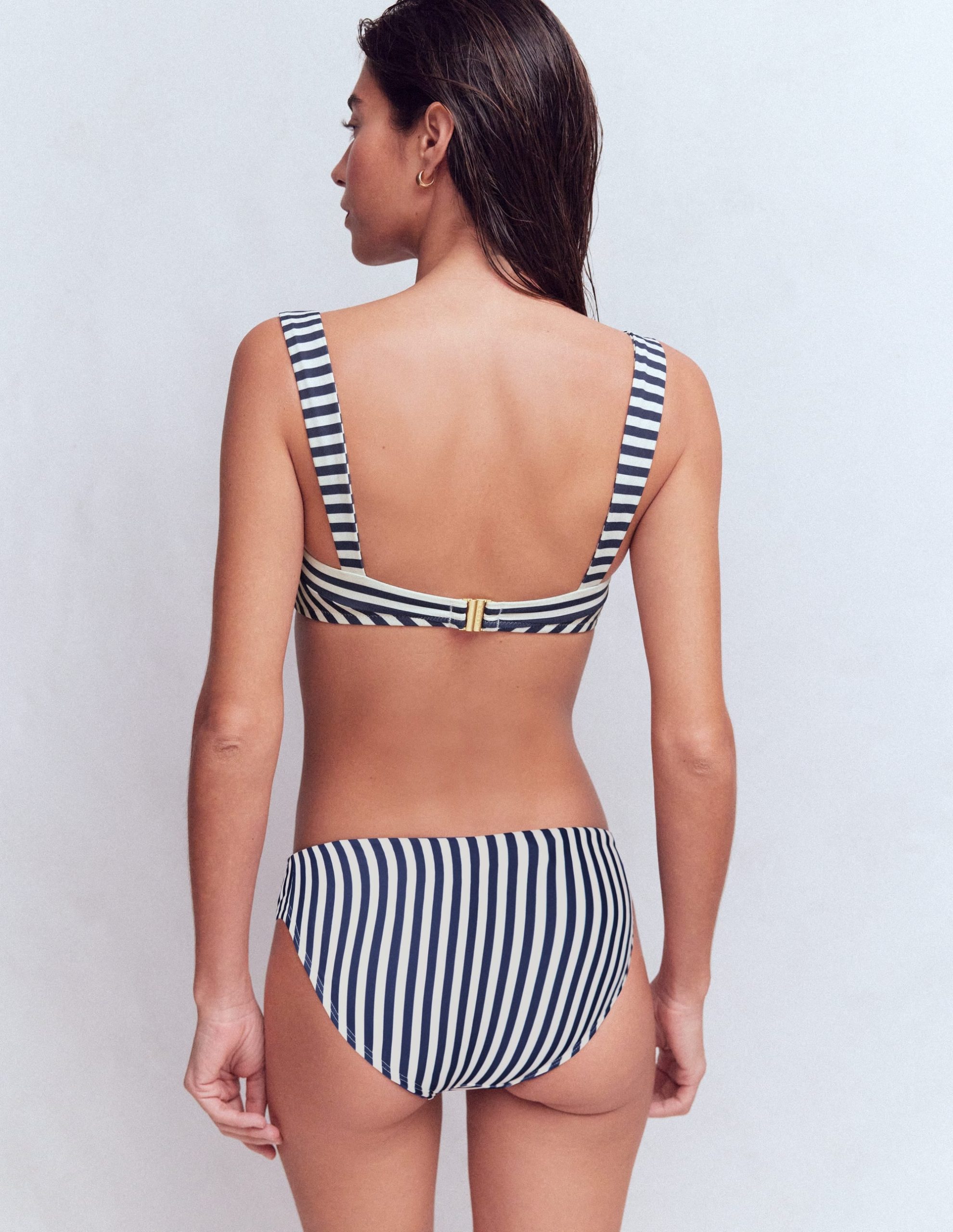 Clean Sweetheart Bikini Top-Navy. Ivory Stripe - Image 3