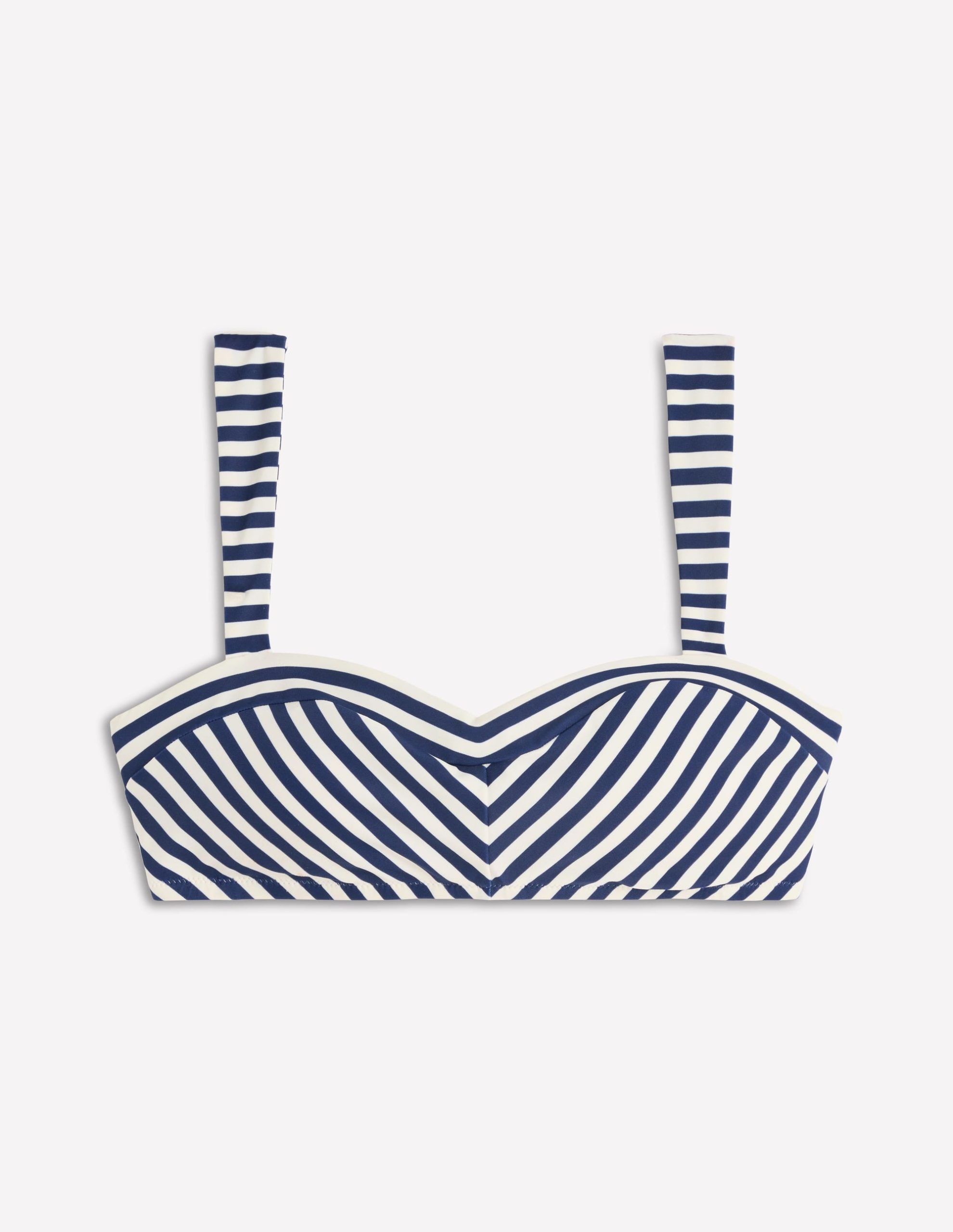 Clean Sweetheart Bikini Top-Navy. Ivory Stripe - Image 5