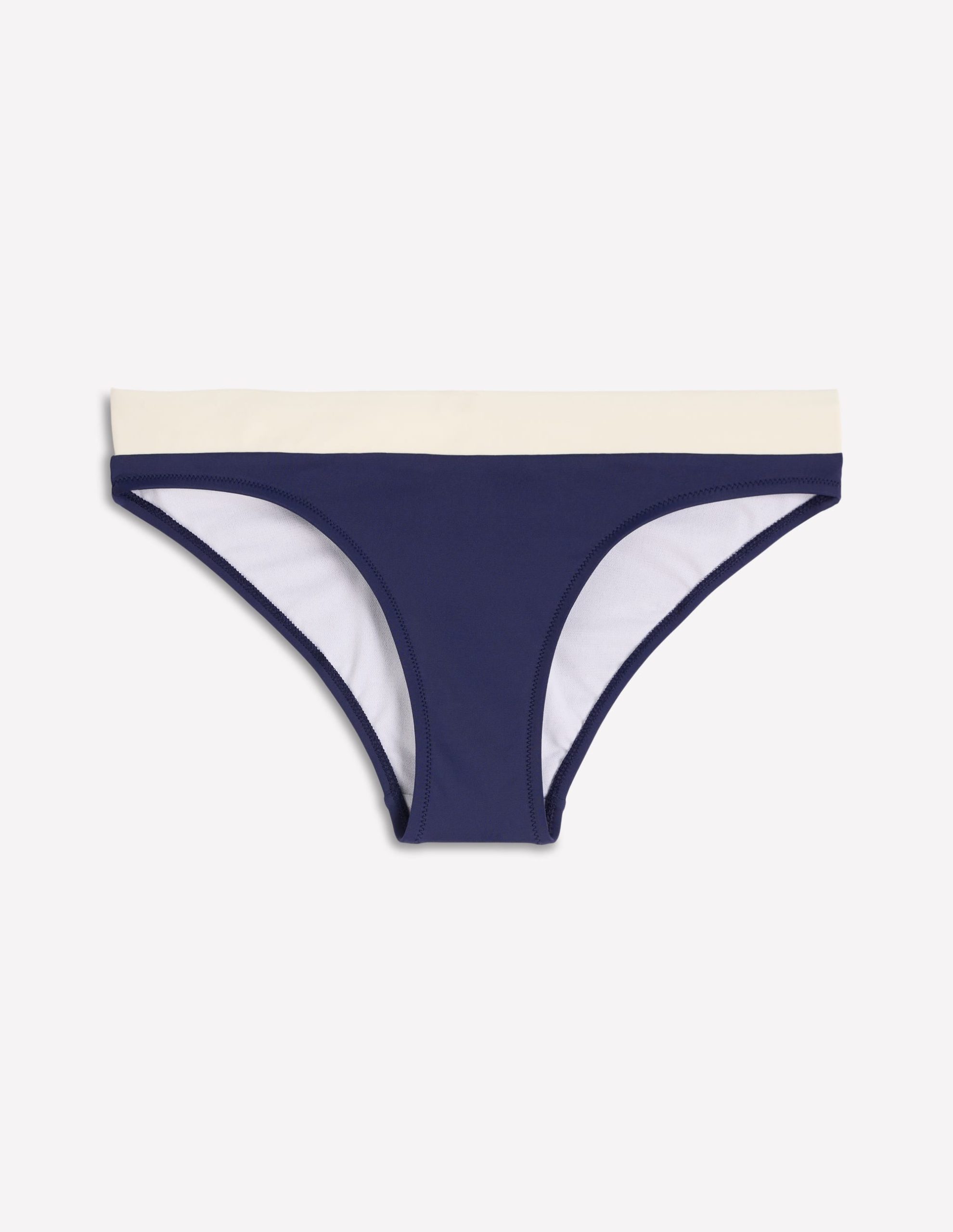Campania Bikini Bottoms-Navy. Ivory Colourblock - Image 5