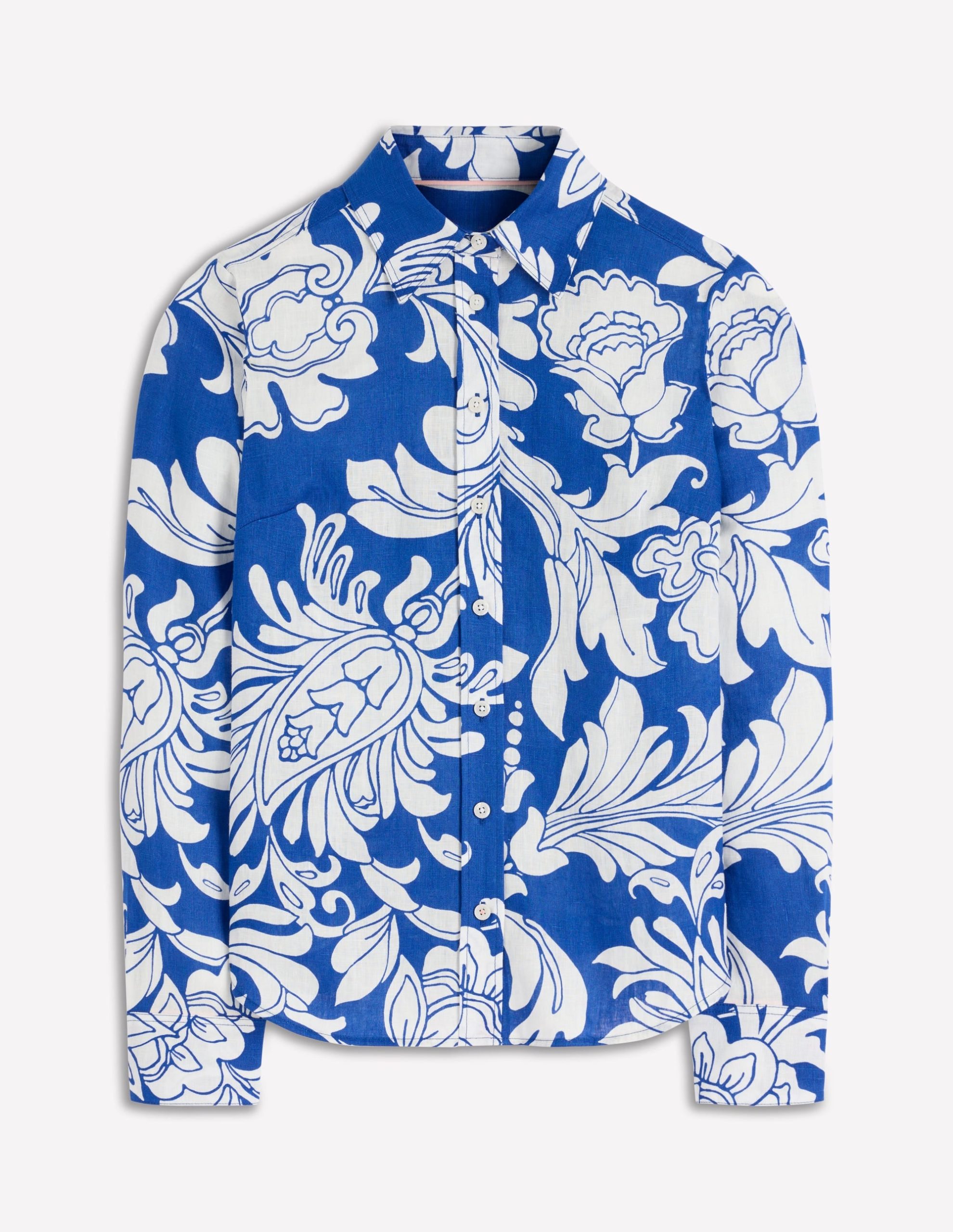 Sienna Linen Shirt-Blue. Botanical Flourish - Image 5