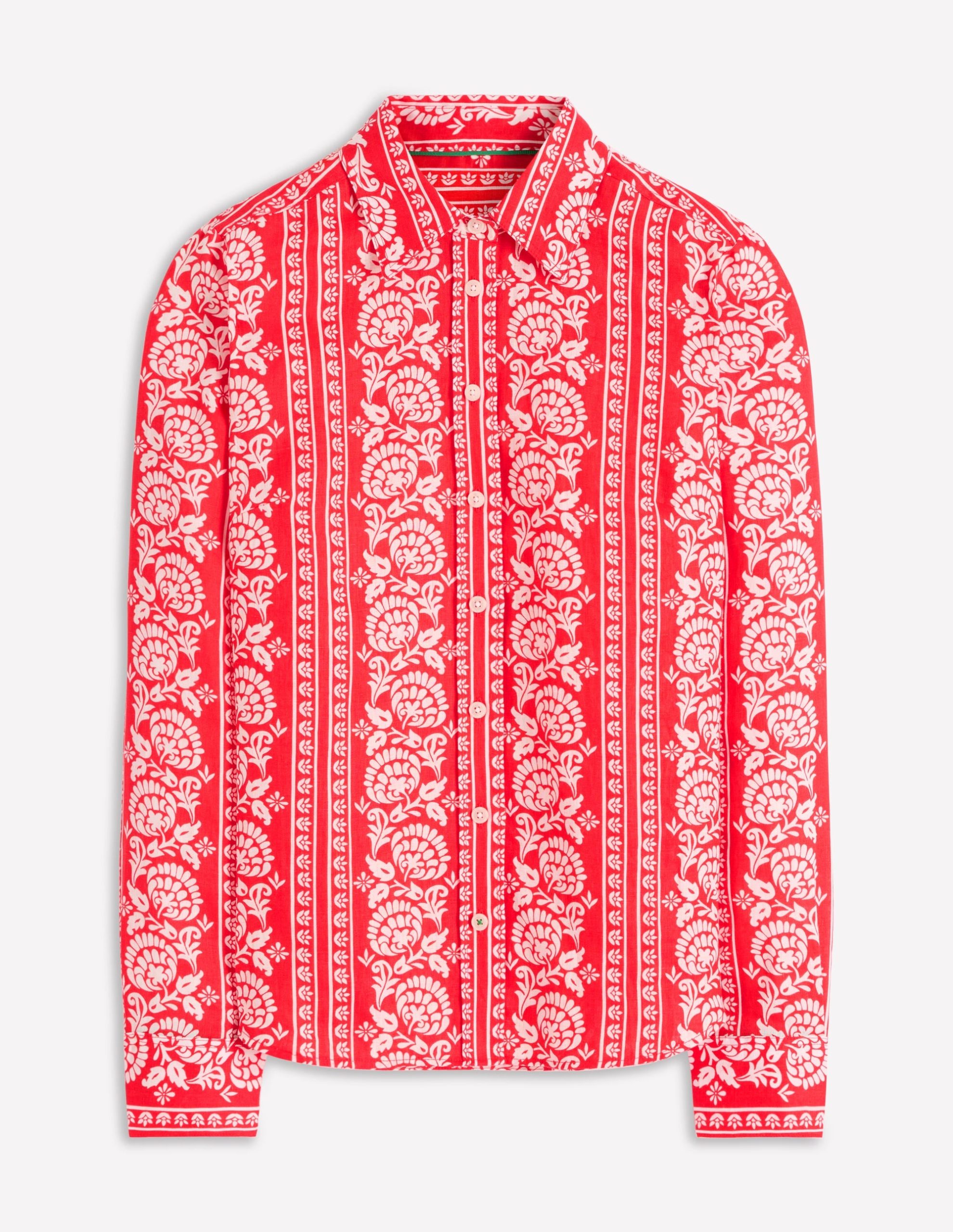 Sienna Linen Shirt-Red. Ornate Floret - Image 5