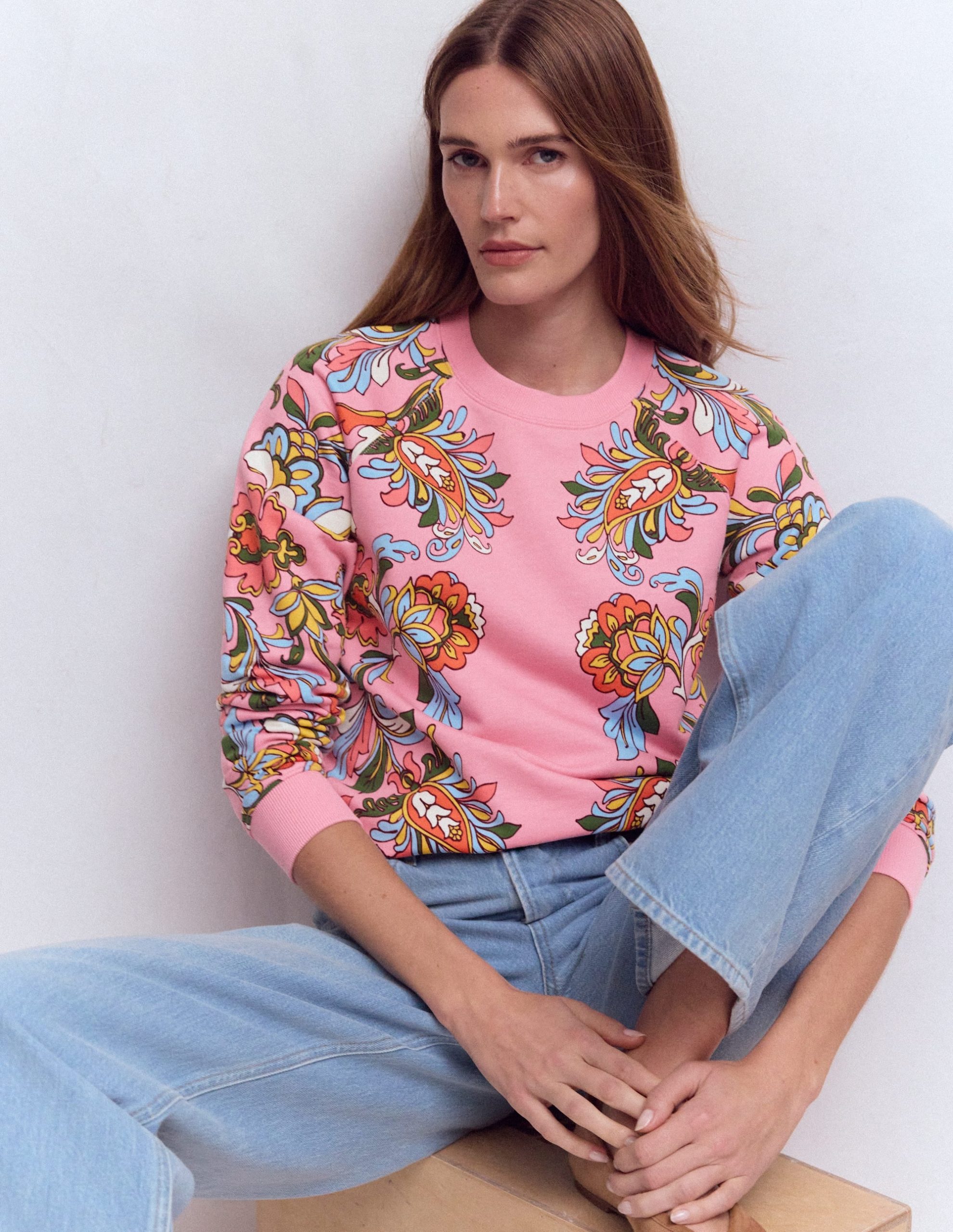 Rosa Printed Sweatshirt-Multi. Botanical Flourish