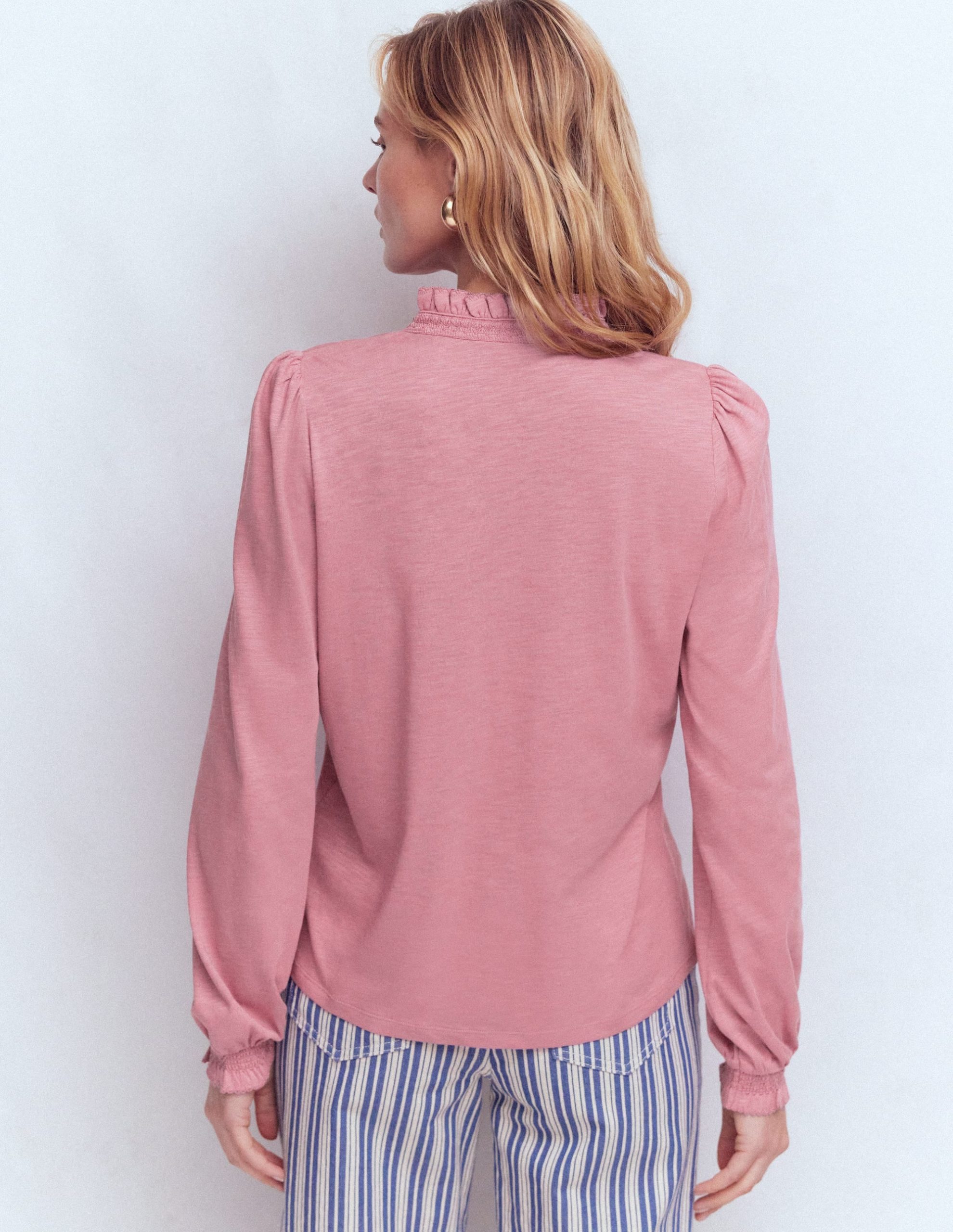 Effie Smocked Detail Shirt-Lilas - Image 3