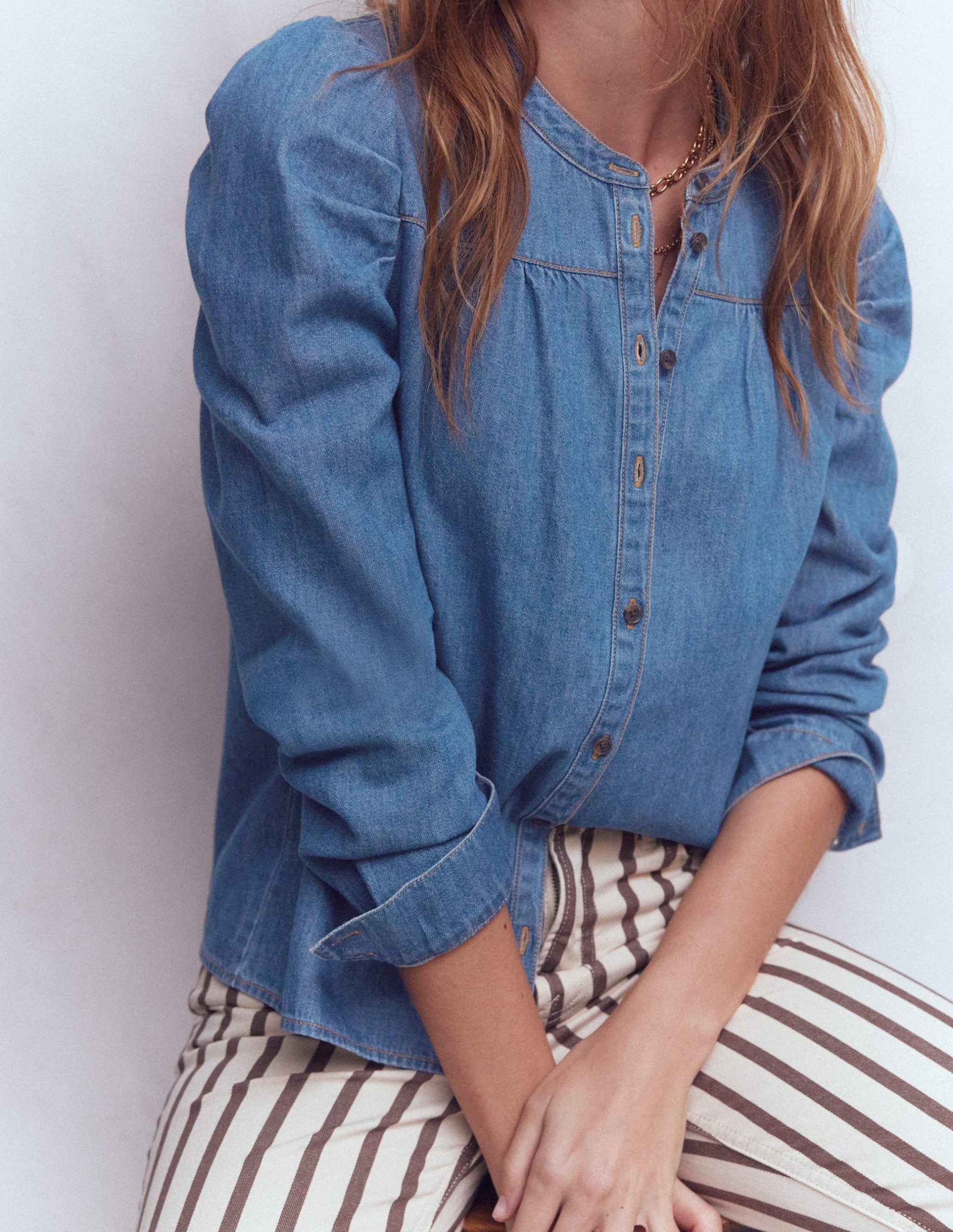 Mutton Denim Shirt-Mid Blue - Image 2