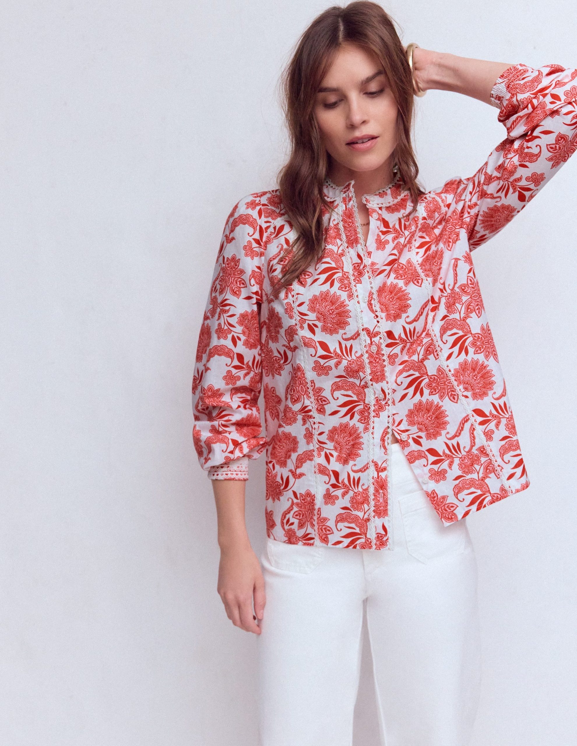 Rhea Trim Insert Cotton Top-Pink. Elegant Blossom - Image 4