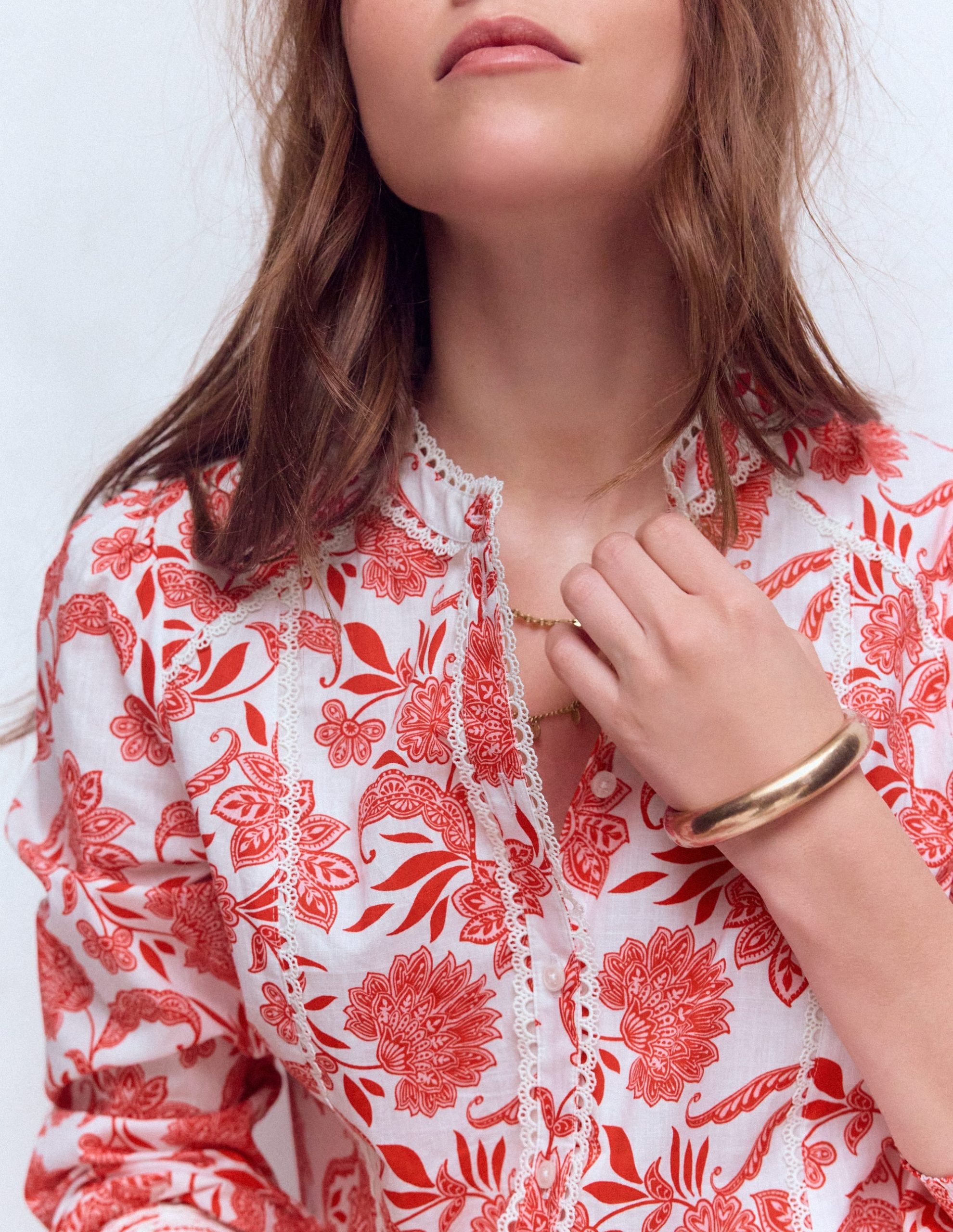 Rhea Trim Insert Cotton Top-Pink. Elegant Blossom - Image 5