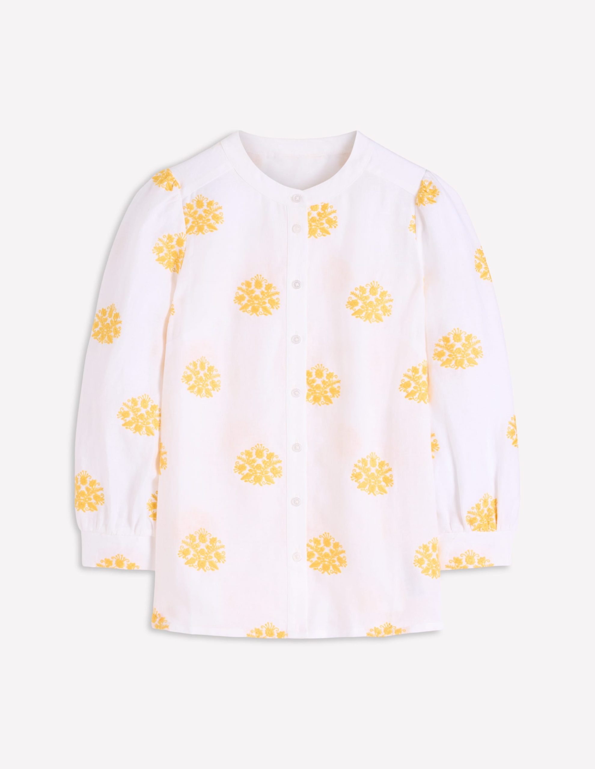 Alicia Linen Top-White. Floral embroidery - Image 6