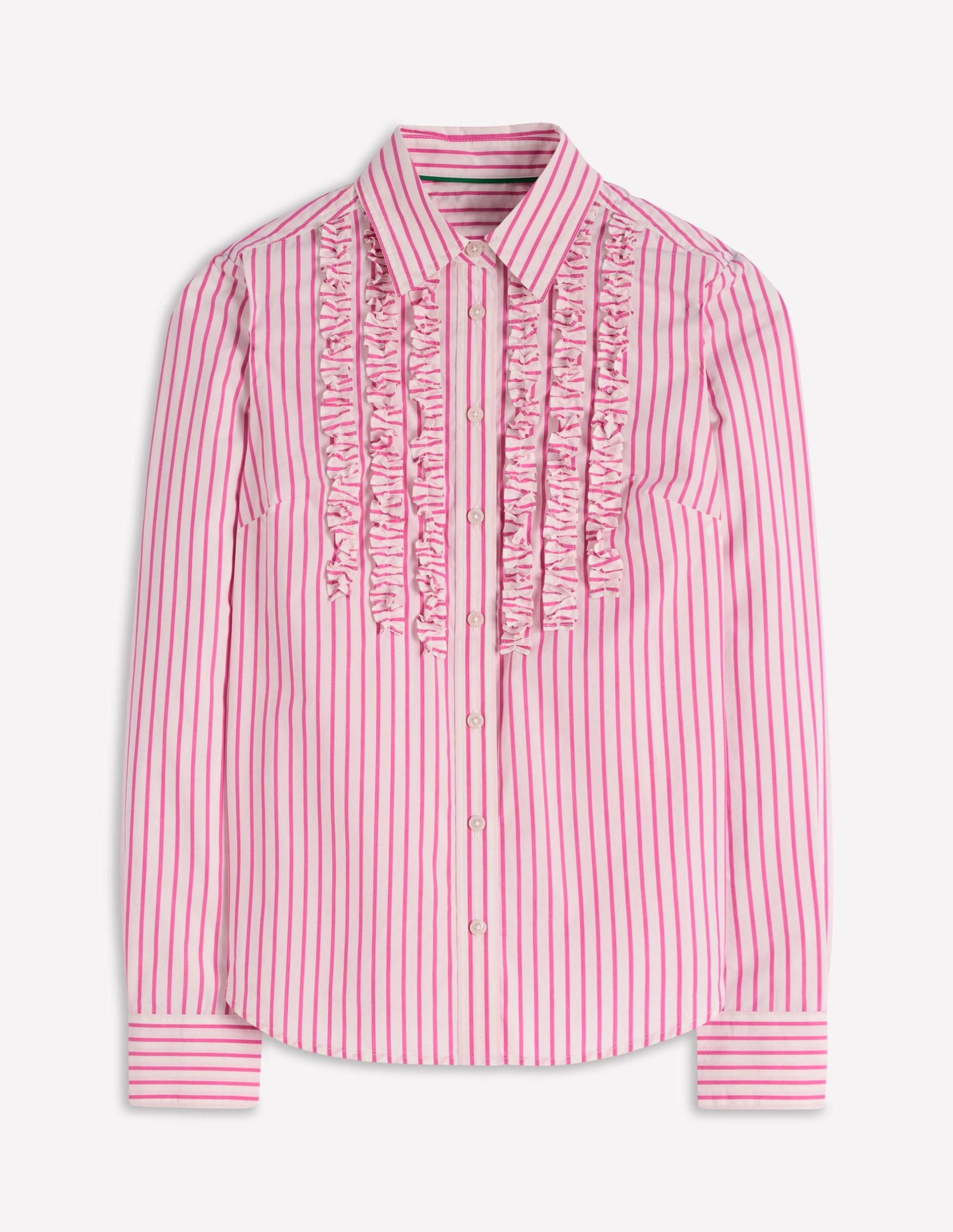 Sienna Trim Detail Shirt-Ivory. Pink stripe - Image 5