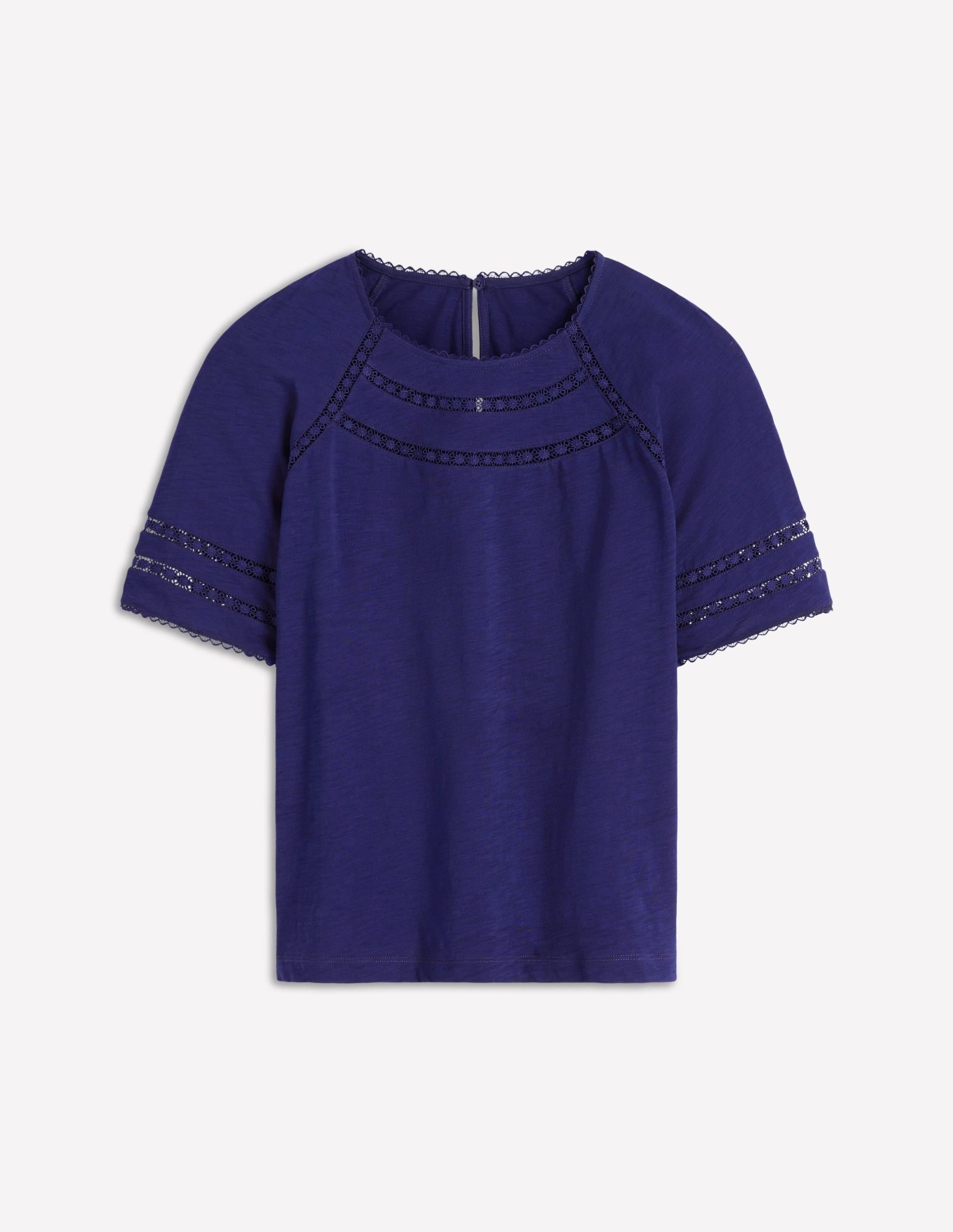Poppy Trim Crew T-shirt-Blue Twilight - Image 5