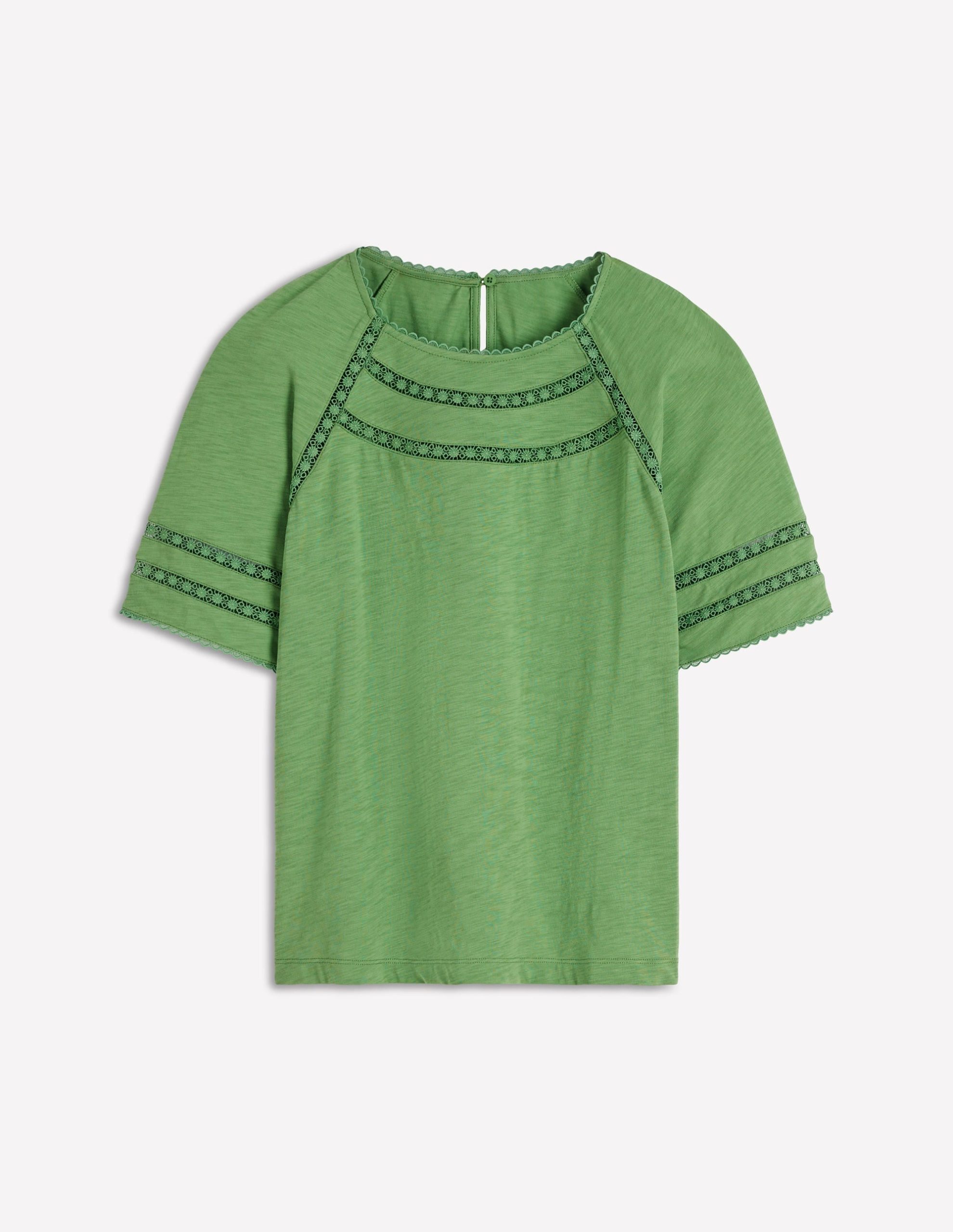 Poppy Trim Crew T-shirt-Bright Emerald - Image 5
