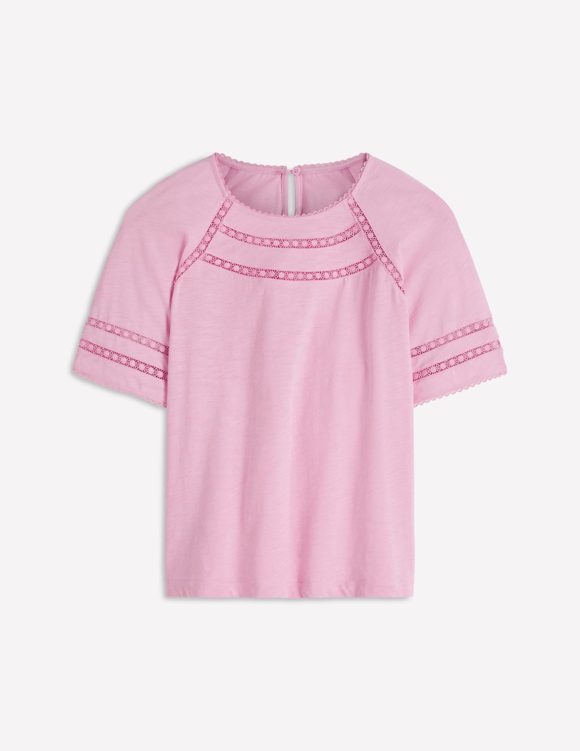 Poppy Trim Crew T-shirt-Pink Dolphin - Image 5