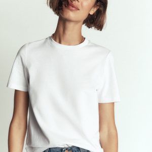 Cotton Crew Neck T-shirt-White