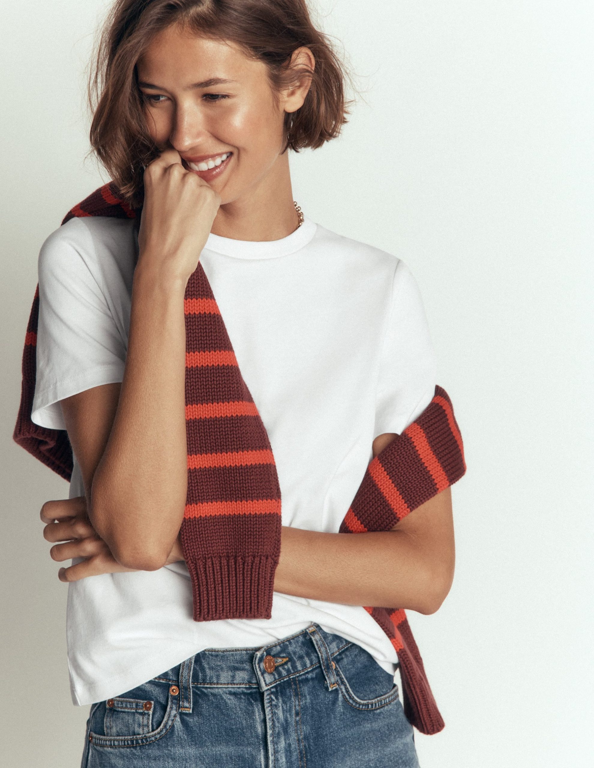 Cotton Crew Neck T-shirt-White - Image 4