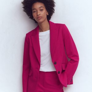 Marylebone Ponte Blazer-Pomegranate